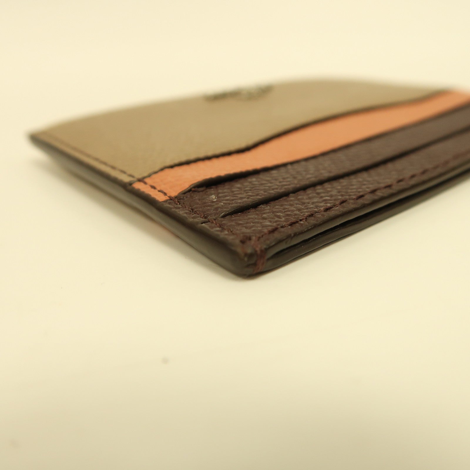 COACH 牛皮皮革Card Case銀扣卡片套啡色