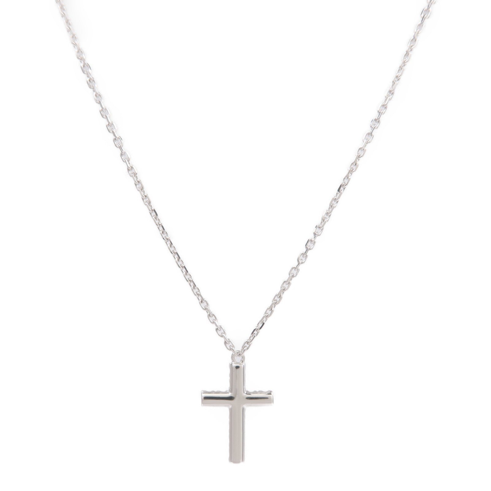 CARTIER 18K白金Symbol Cross Necklace鑽石項鍊