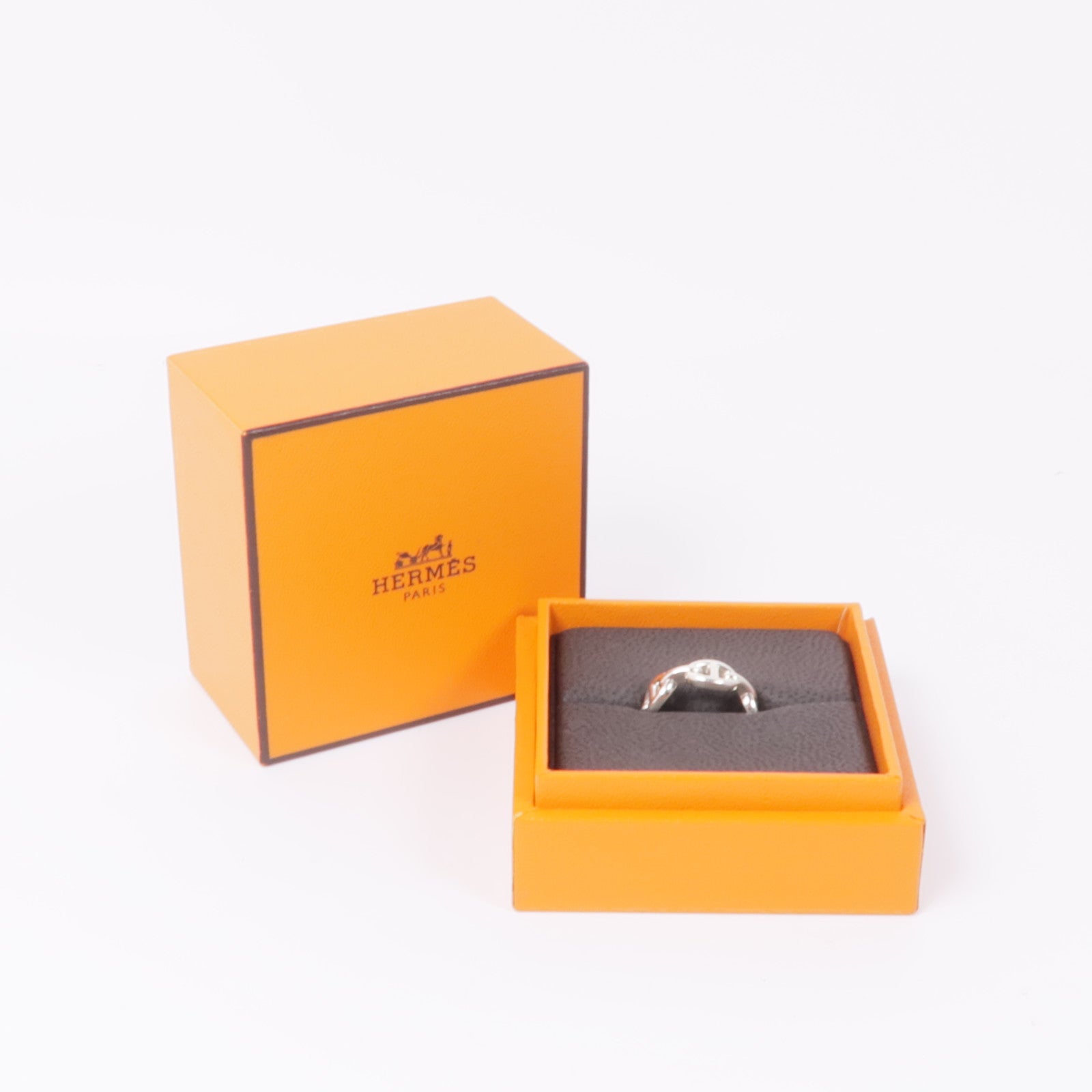 HERMES 925純銀Chaine D'ancre Enchainee Ring戒指Hermes#50/US#5.25