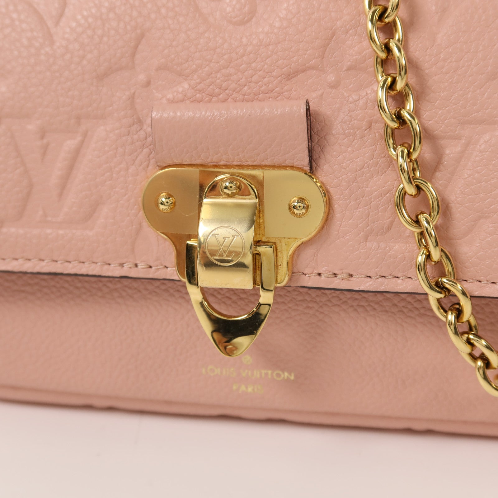 LOUIS VUITTON Monogram Empreinte Vavin Chain Wallet金扣鏈帶肩背袋