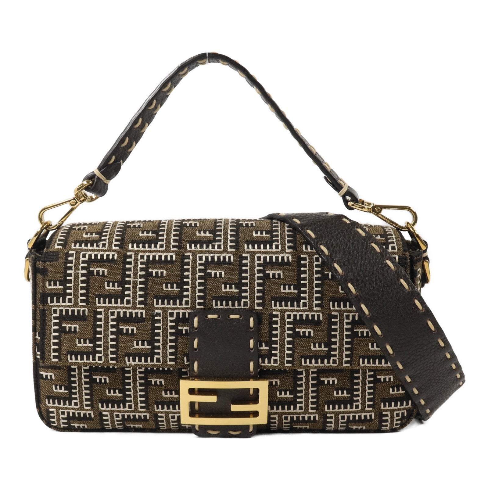 FENDI 帆布Baguette Bag手挽肩背兩用袋