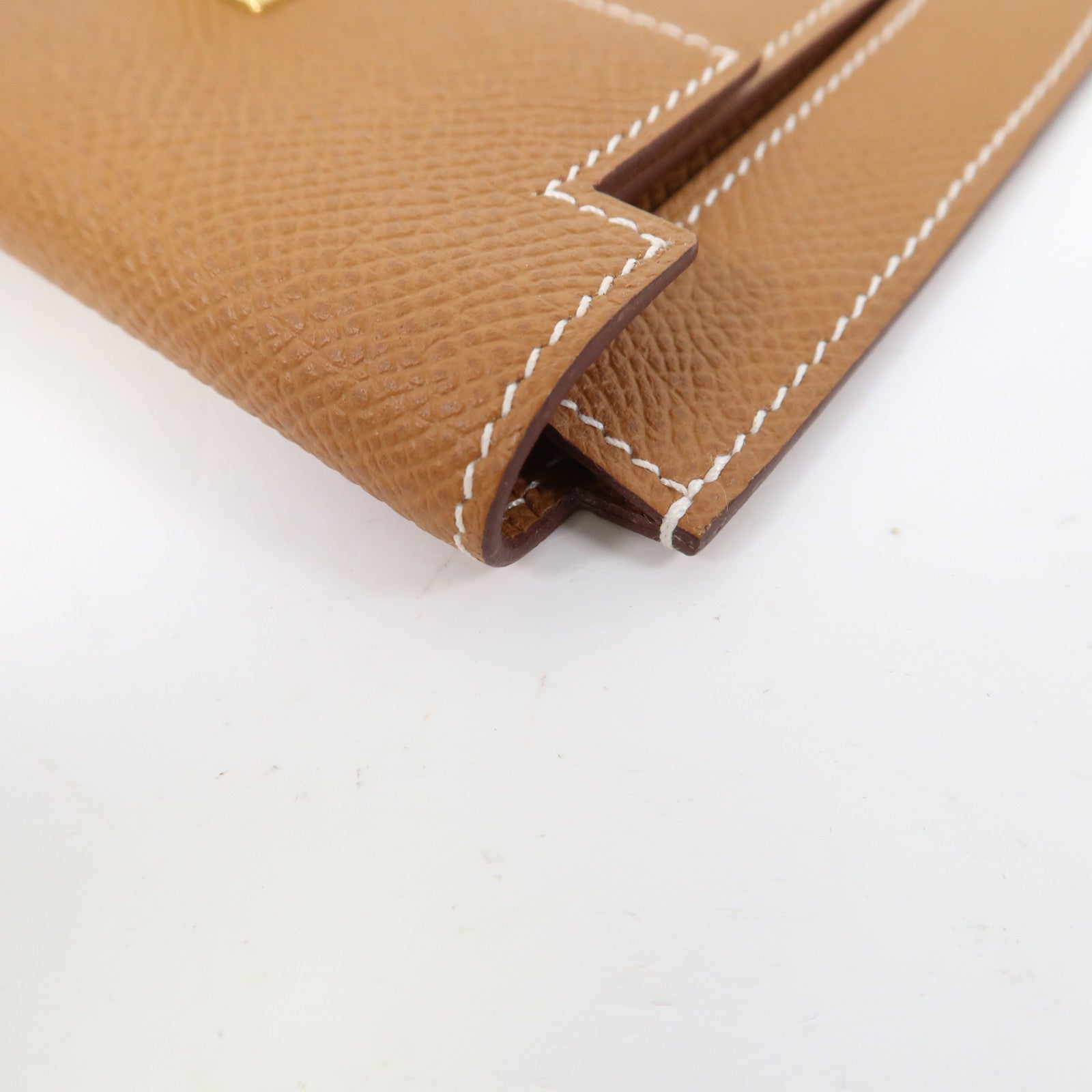 HERMES Epsom皮革Kelly Pocket金扣錢包金色