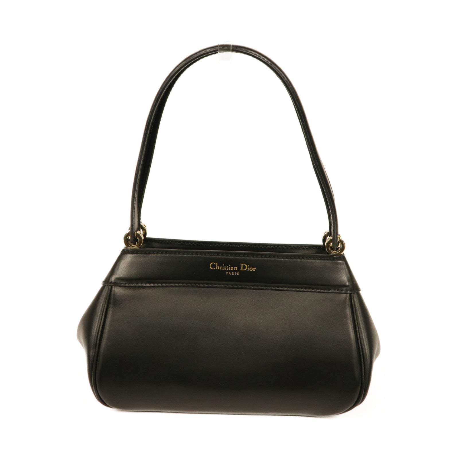 Dior 【激減優惠】牛皮皮革Small Key Bag金扣手挽袋黒色
