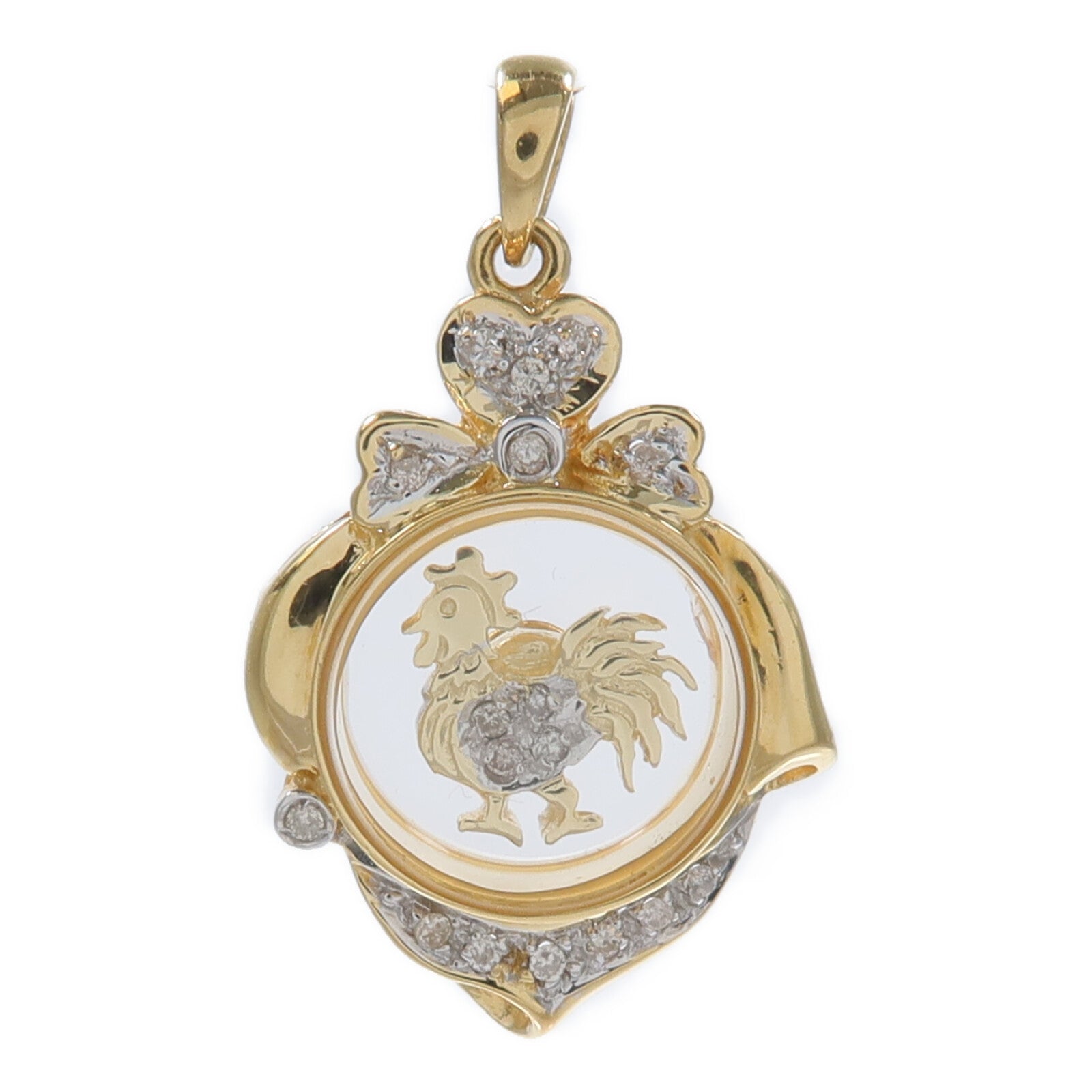 JEWELRY 18K黃金/白金Diamond Pendant Top鑽石吊墜