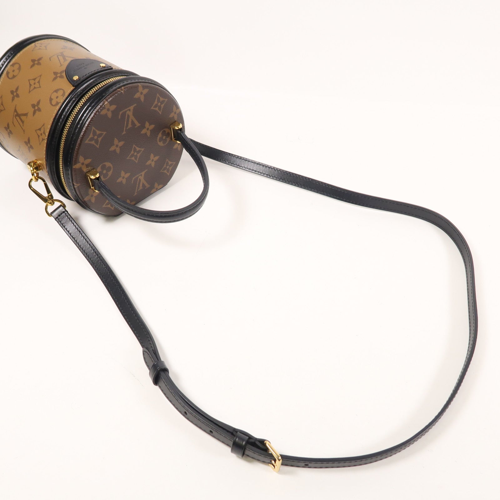 LOUIS VUITTON Monogram Reverse Cannes金扣手挽肩背兩用袋