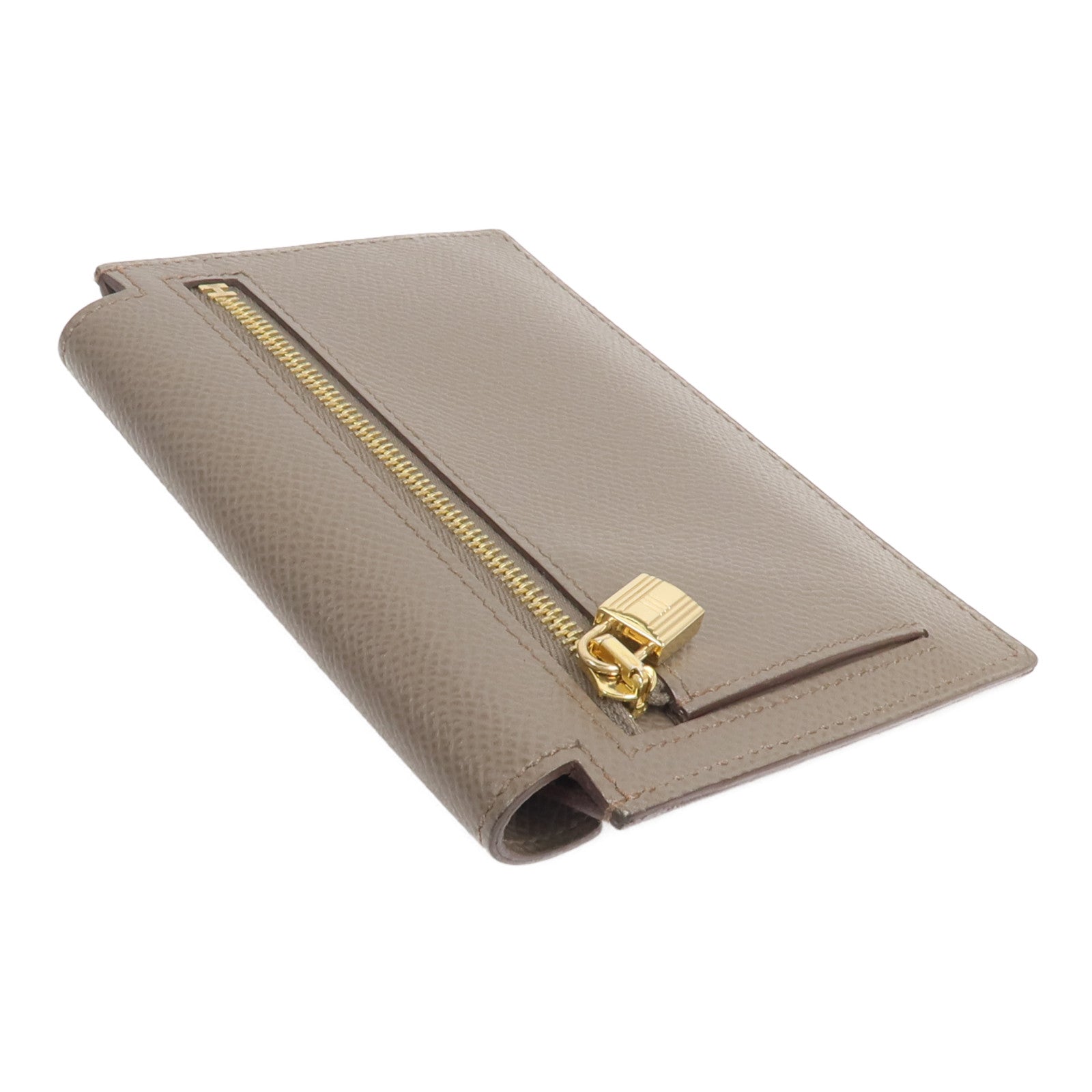 HERMES Epsom皮革Kelly Pocket零錢包Etoupe