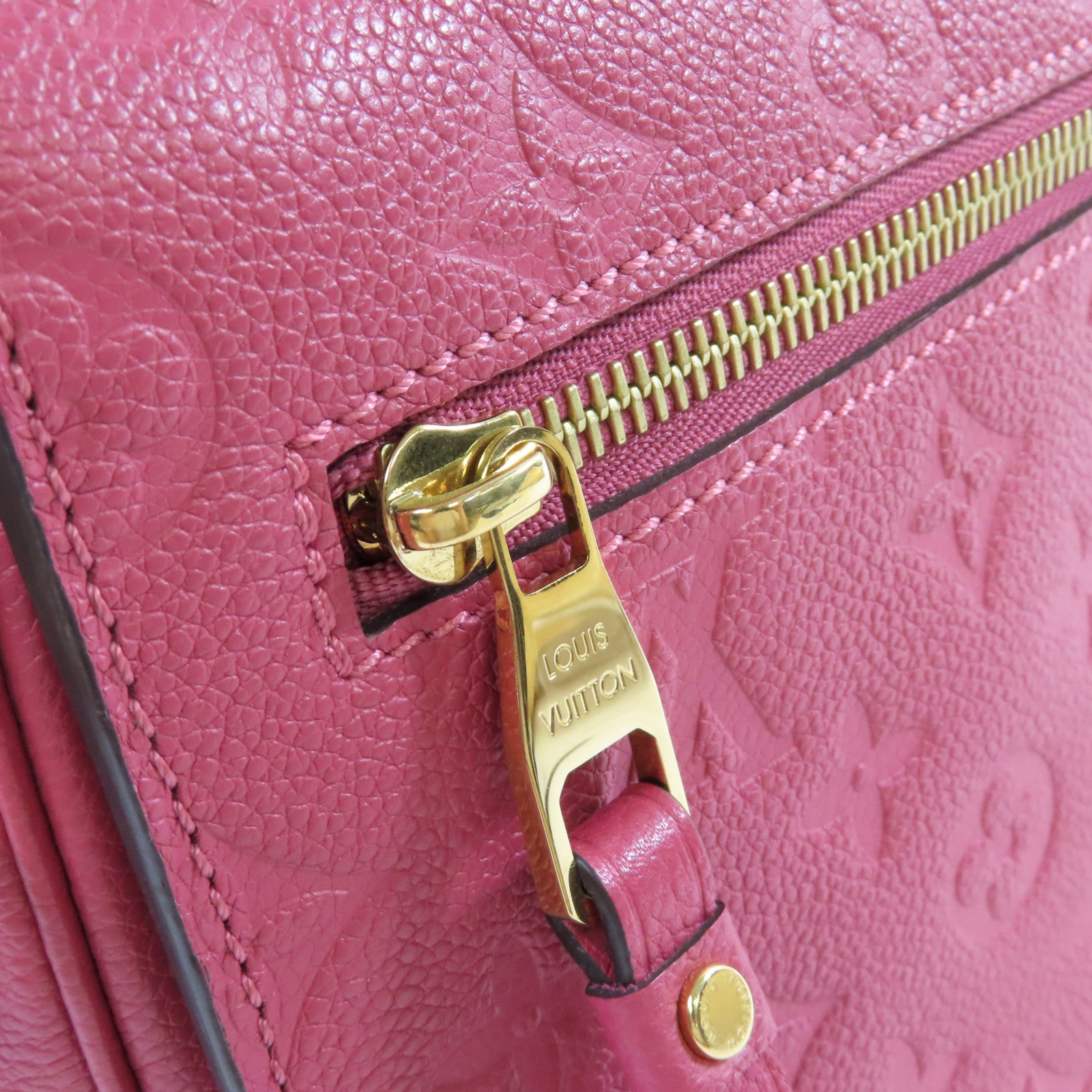 LOUIS VUITTON Monogram Empreinte Pochette Metis 2Way Shoulder Bag金扣手挽肩背兩用袋玫紅色