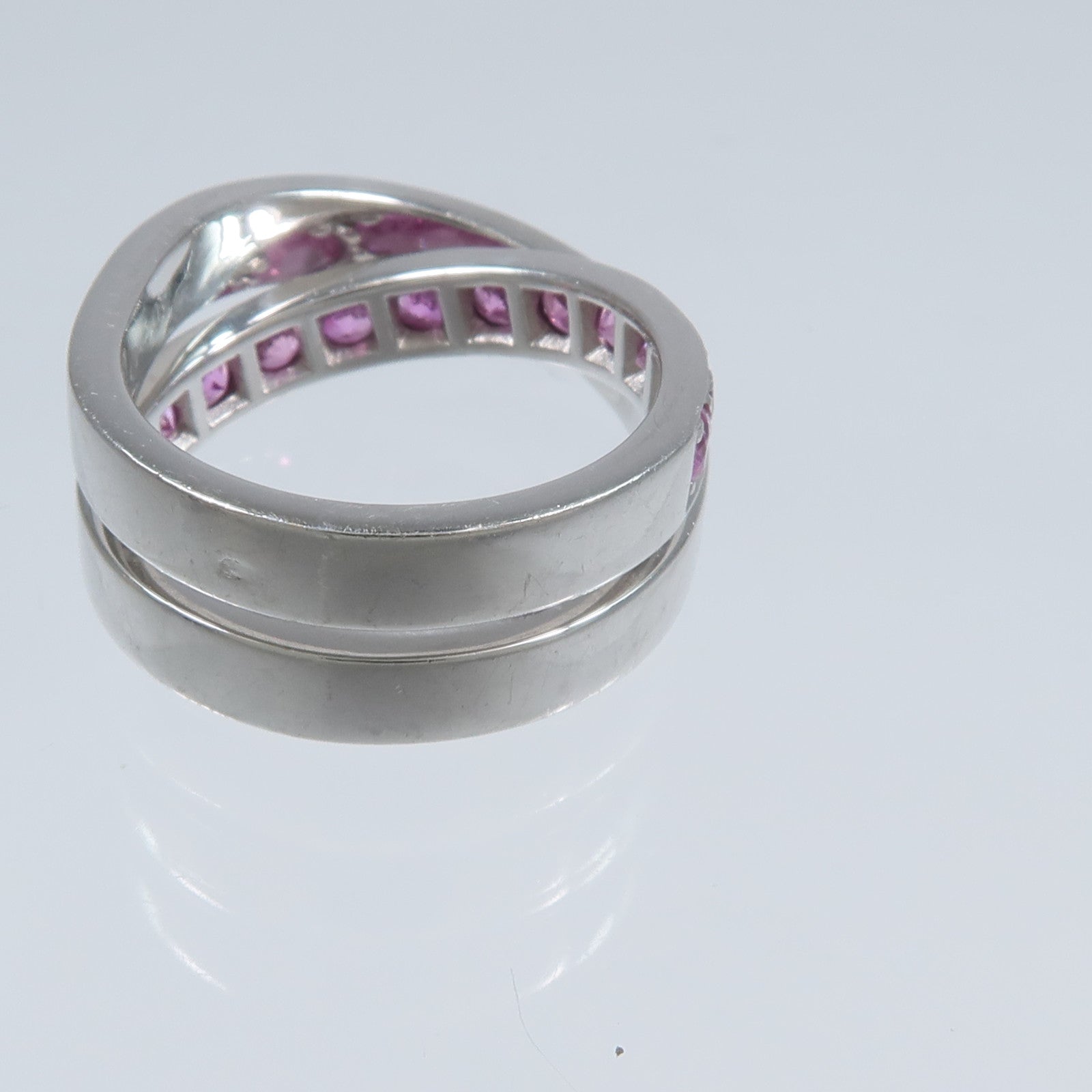 CARTIER 18K白金Paris Nouvelle Vague Ring粉紅藍寶石/鑽石戒指