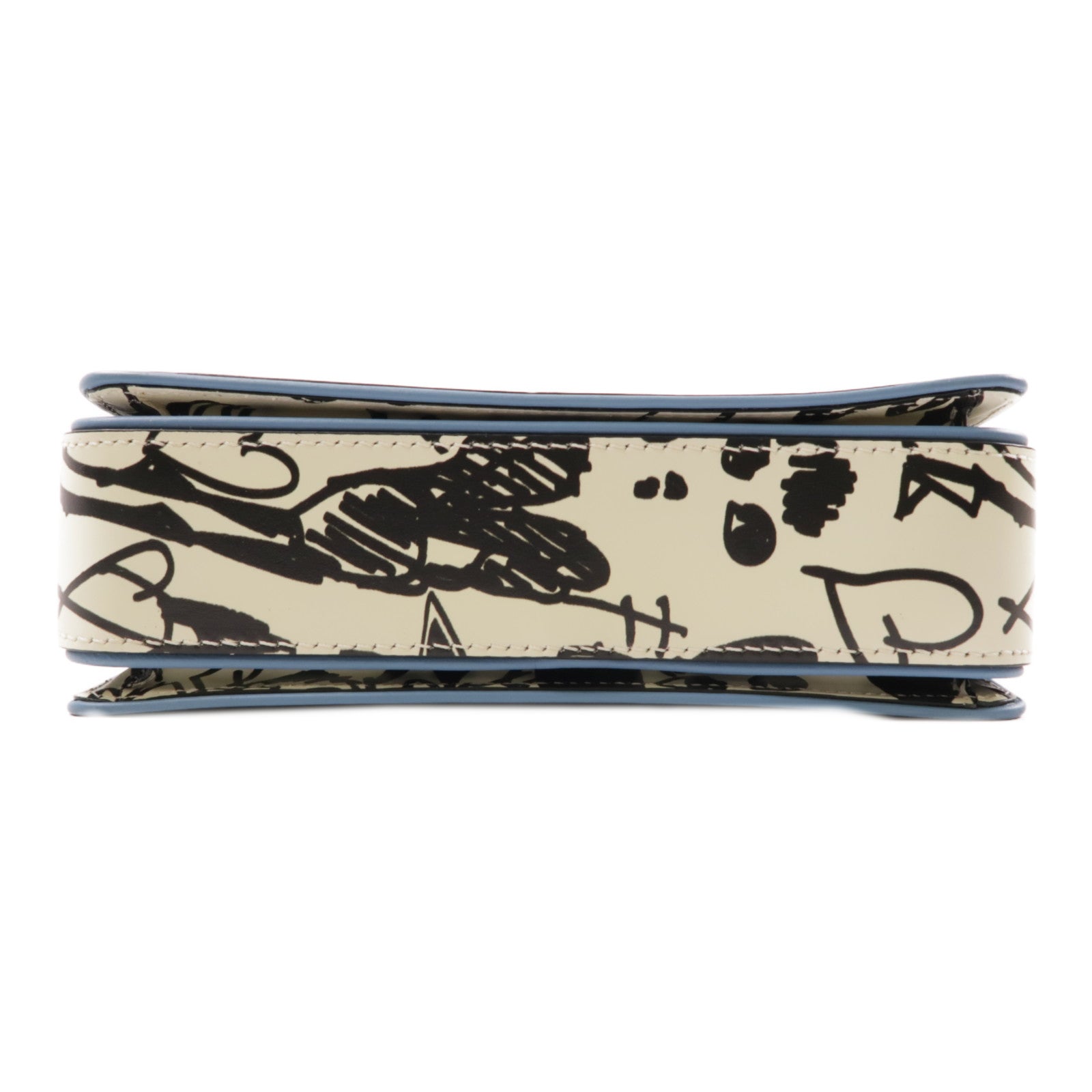 LANVIN 牛皮皮革Shoulder Bag金扣肩背袋白色/黑色/藍色