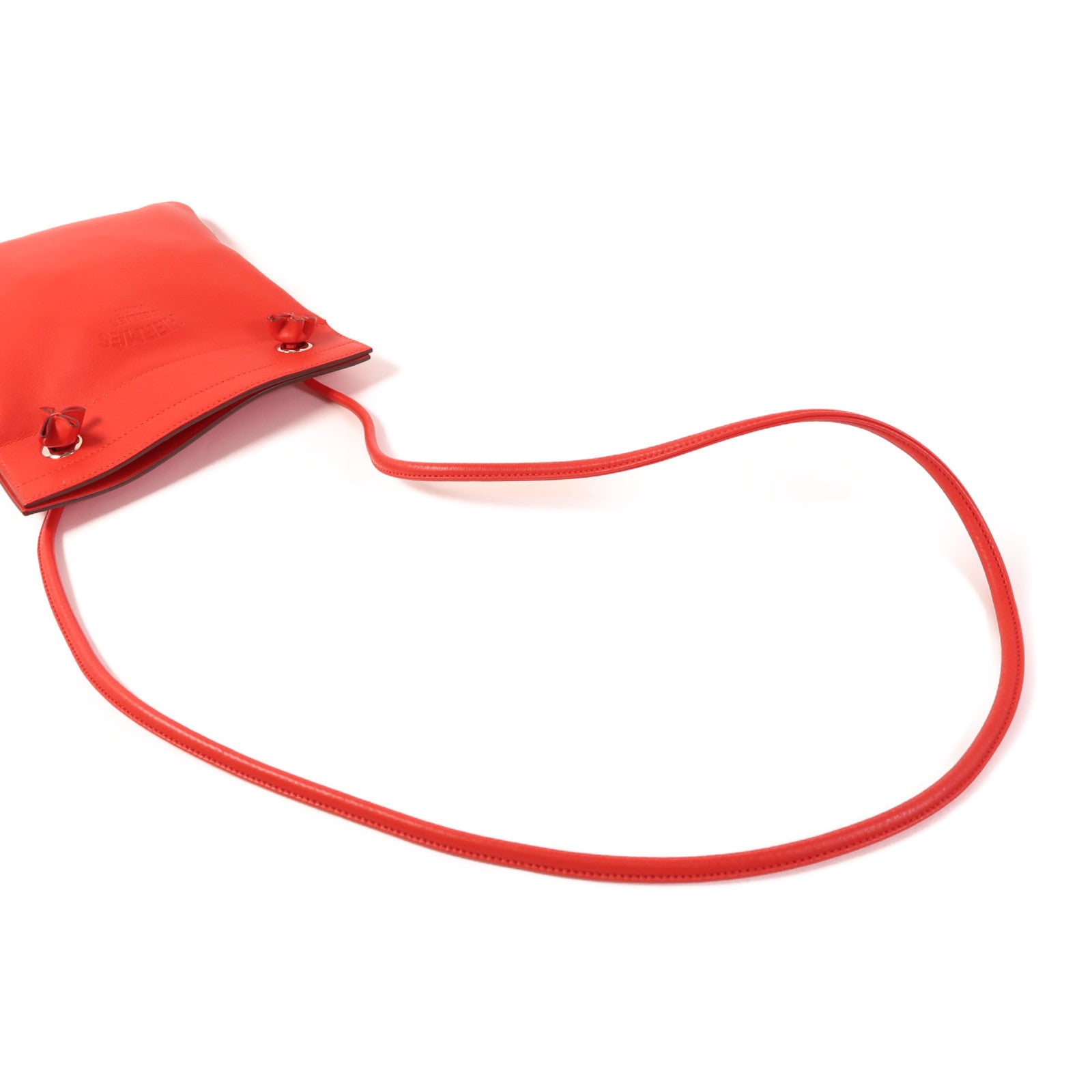 HERMES 【激減優惠】Swift皮革Aline Mini銀扣肩背袋Rouge Indien