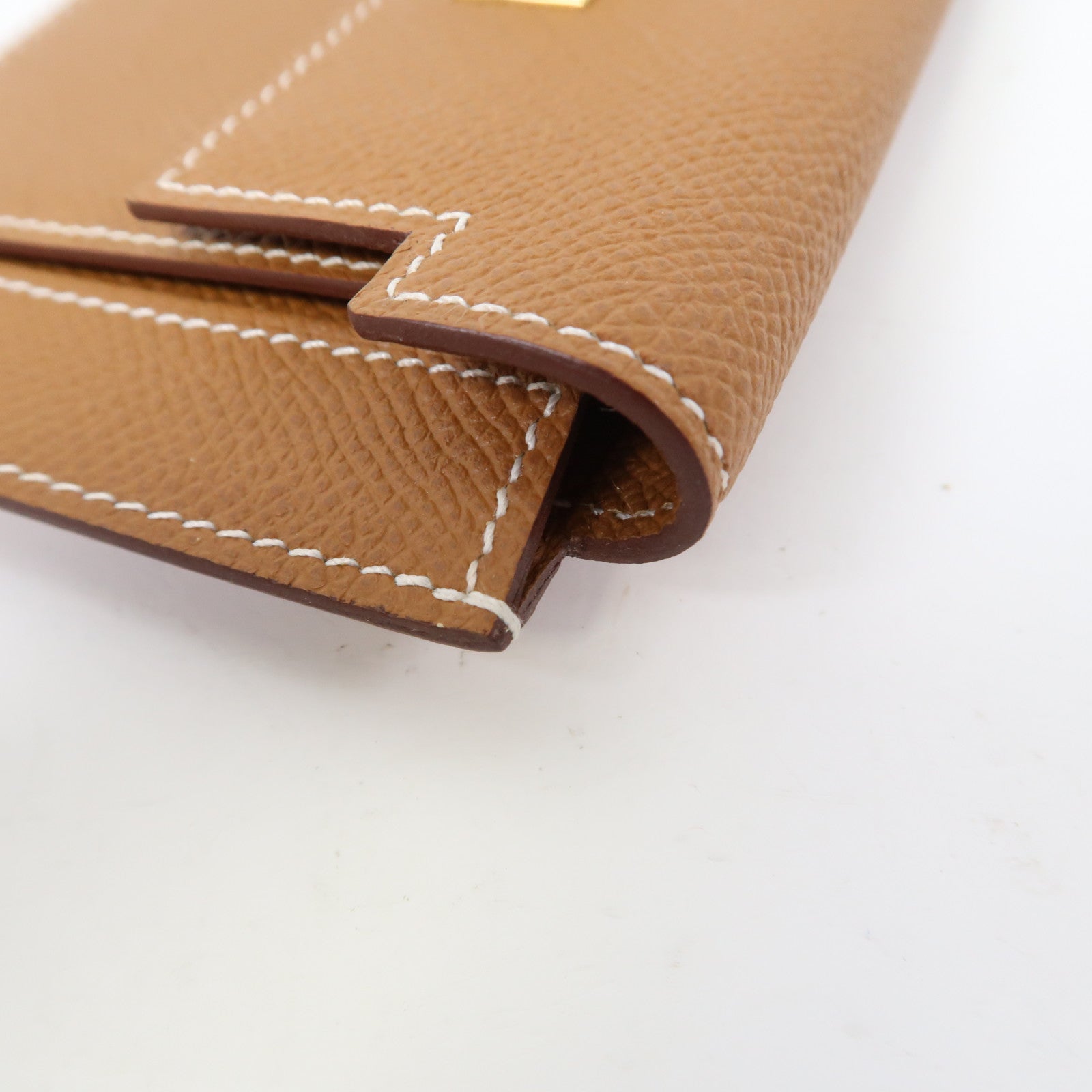 HERMES Epsom皮革Kelly Pocket金扣錢包金色