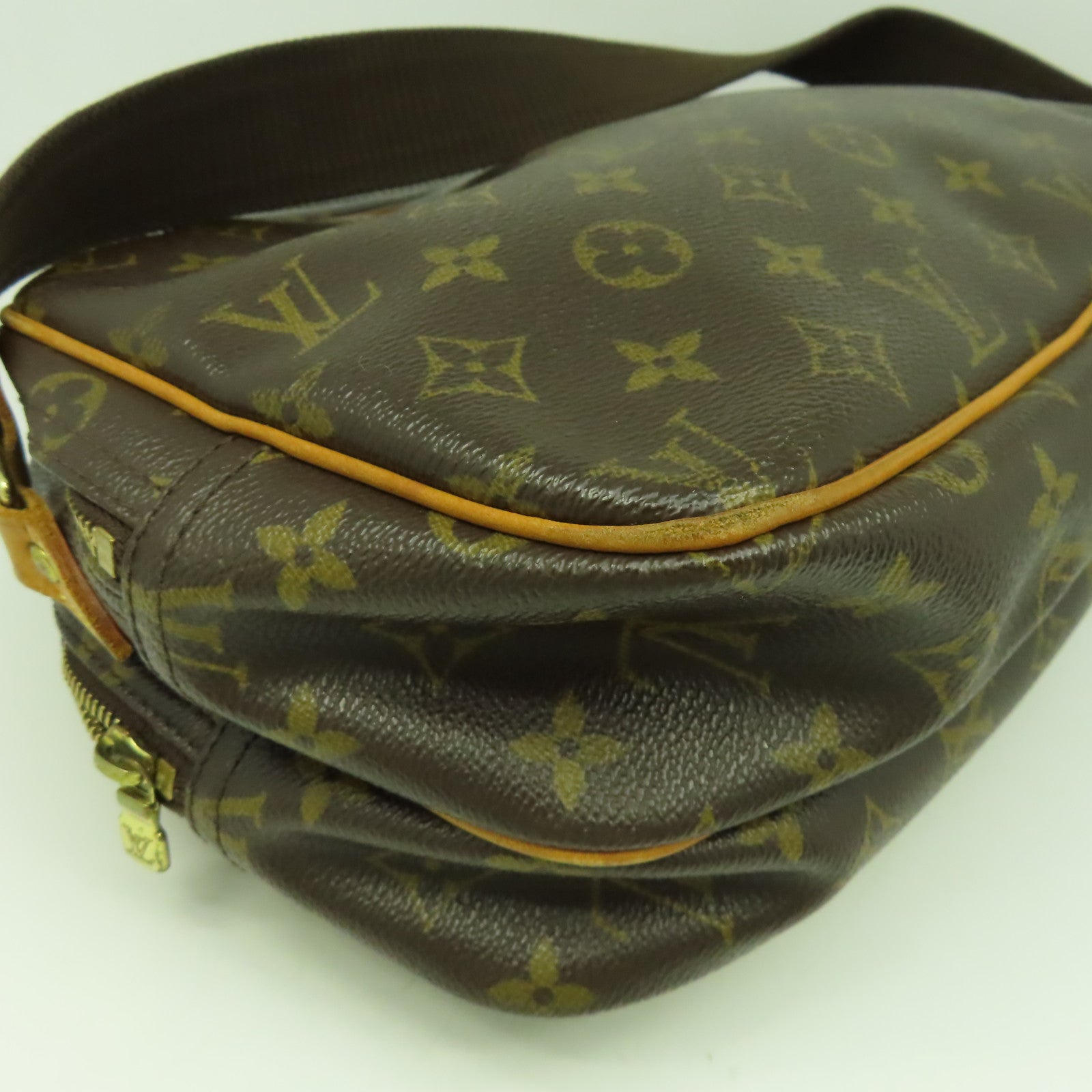 LOUIS VUITTON 【激減優惠】Monogram Reporter PM金扣肩背袋啡色
