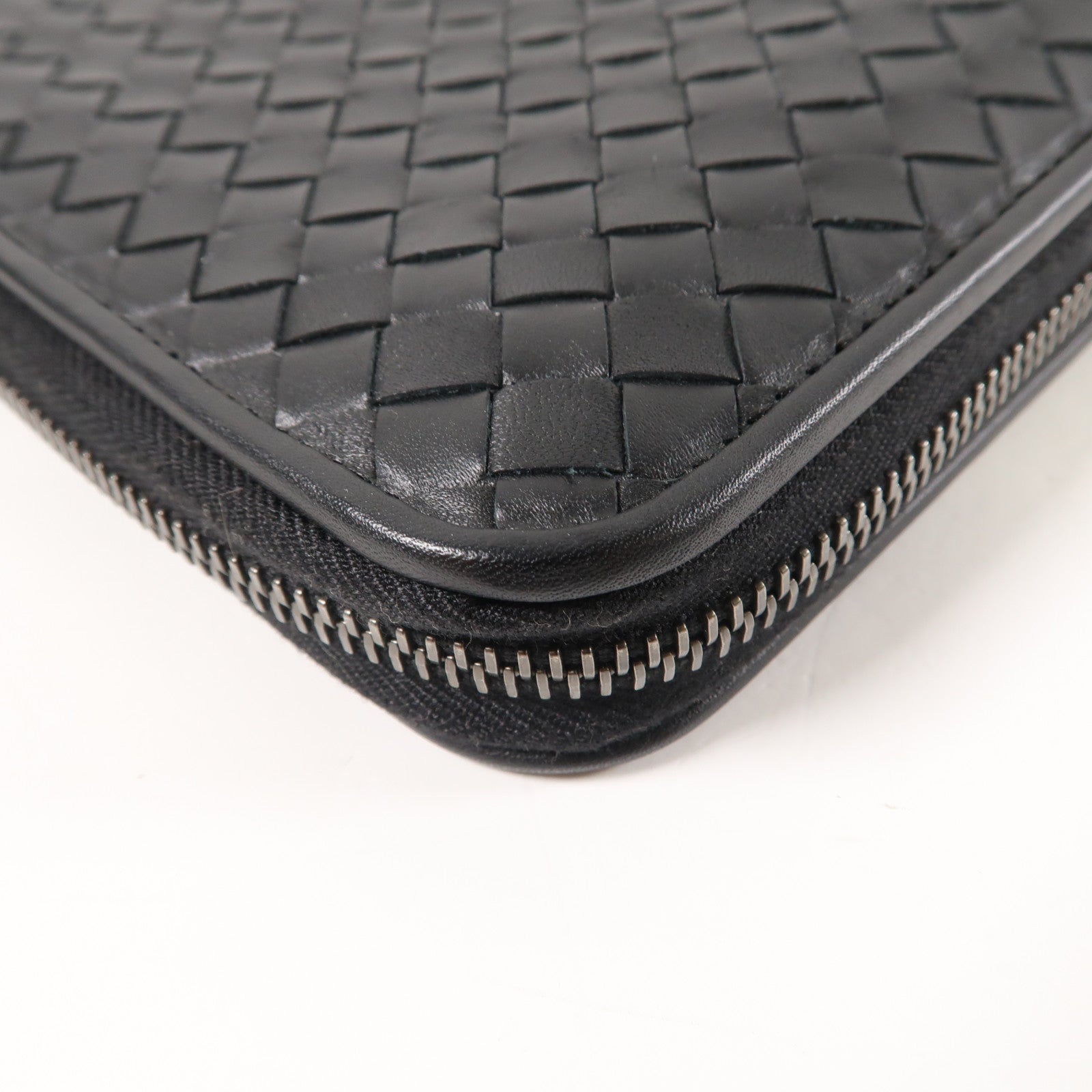 BOTTEGA VENETA 皮革Round Long Wallet長錢包黑色