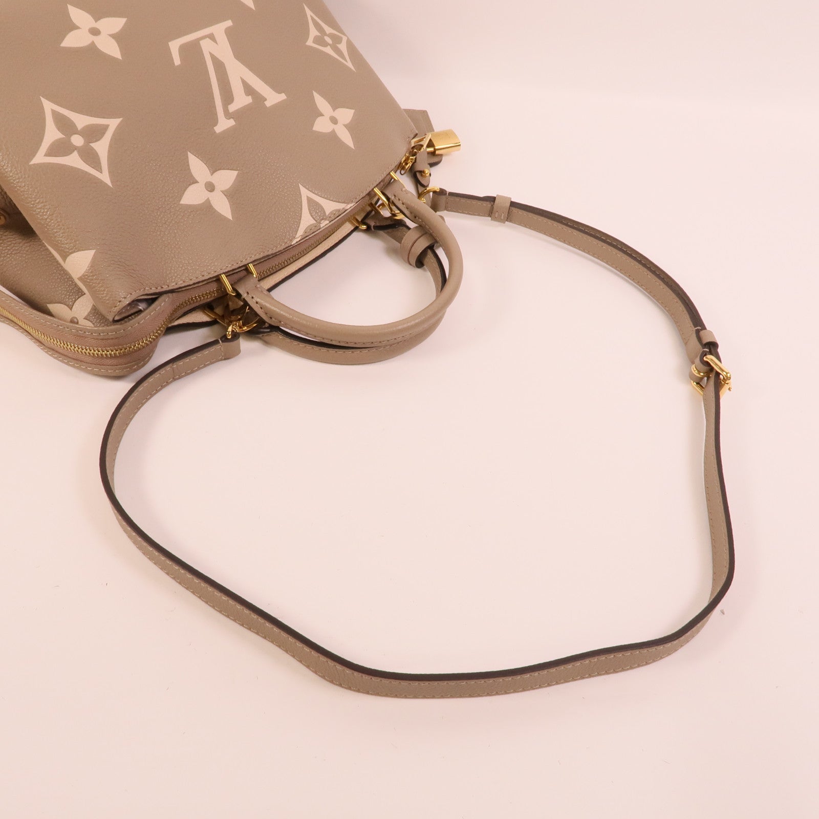 LOUIS VUITTON Monogram Empreinte Petit Palais金扣手挽肩背兩用袋