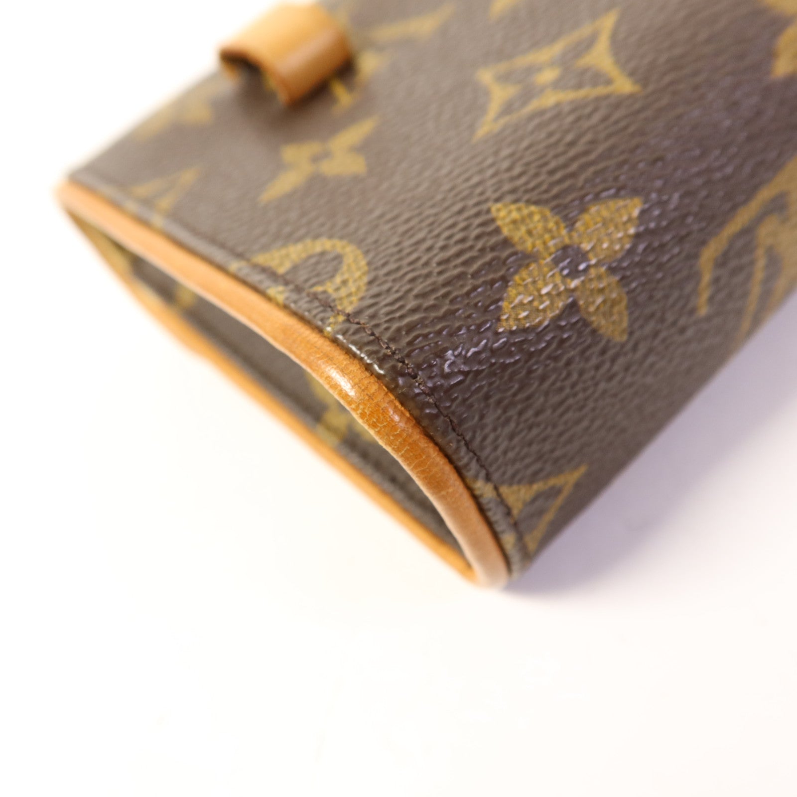 LOUIS VUITTON Monogram Pochette Florentine金扣腰包棕色