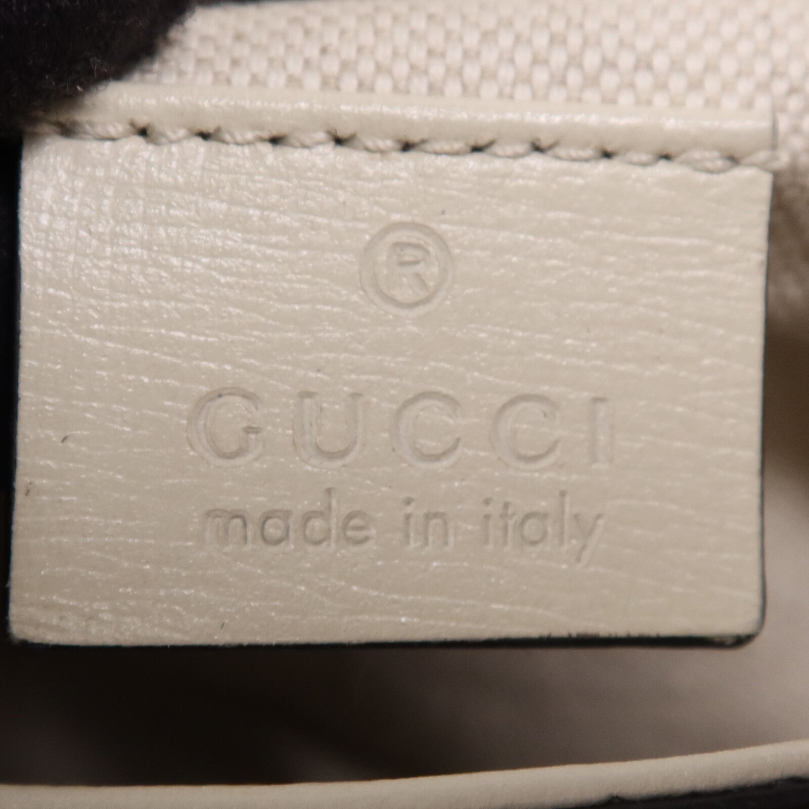 GUCCI 塗層帆布/牛皮皮革Horsebit 1955金扣肩背袋