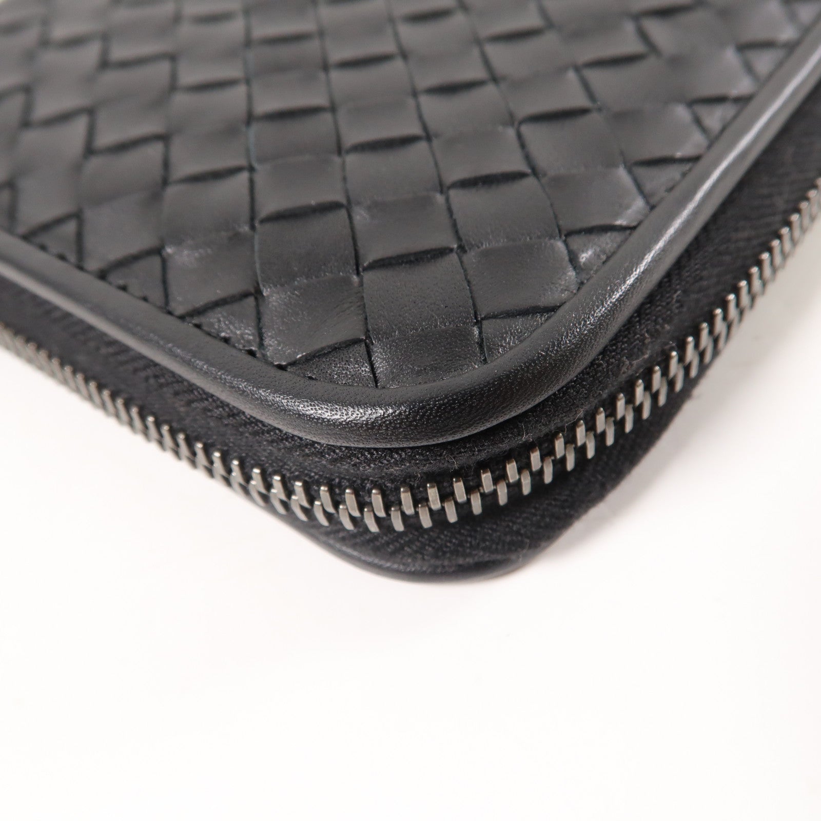 BOTTEGA VENETA 皮革Round Long Wallet長錢包黑色