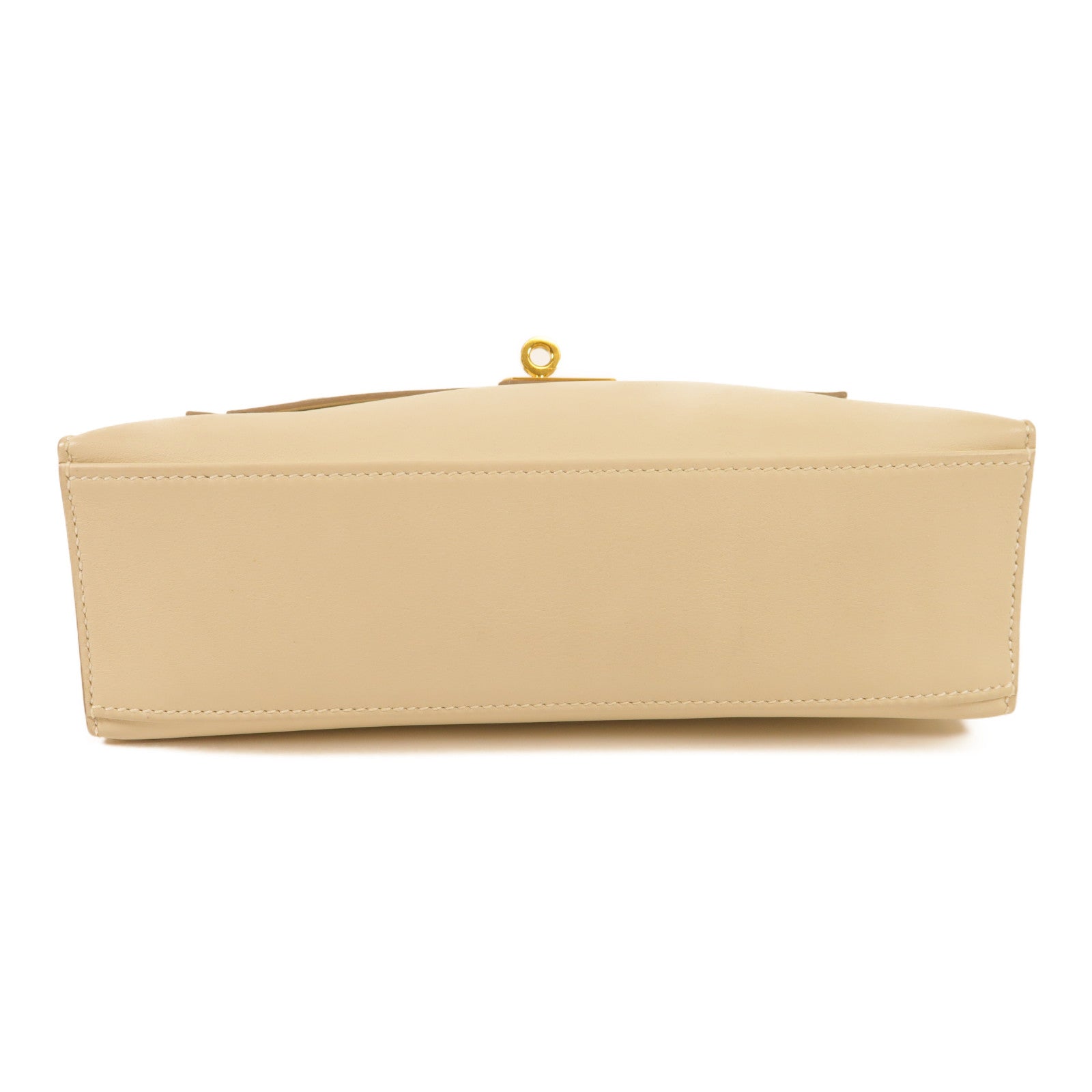 HERMES Swift皮革Pochette Kelly金扣手挽袋Nata