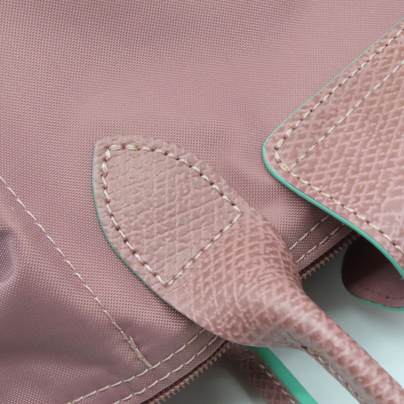 Longchamp 尼龍Tote Bag銀扣肩背袋粉紅色