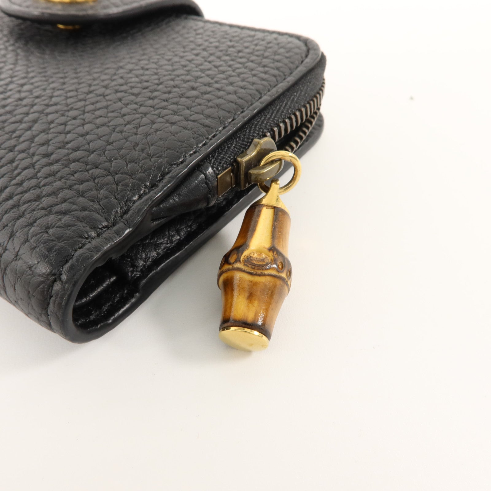 GUCCI 牛皮皮革Medium Double G Wallet with Bamboo金扣錢包