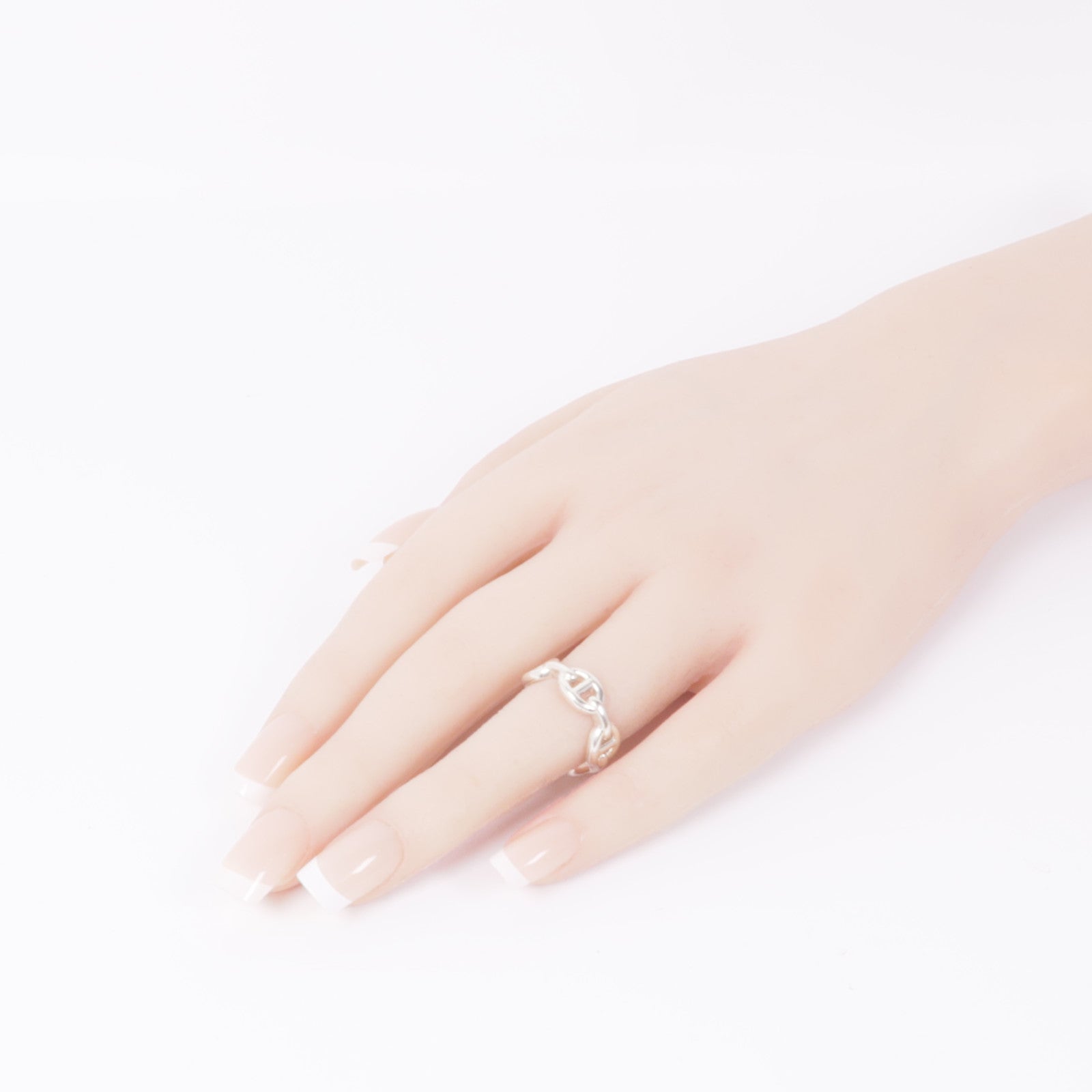 HERMES 925純銀Chaine D'ancre Enchainee Ring戒指Hermes#50/US#5.25