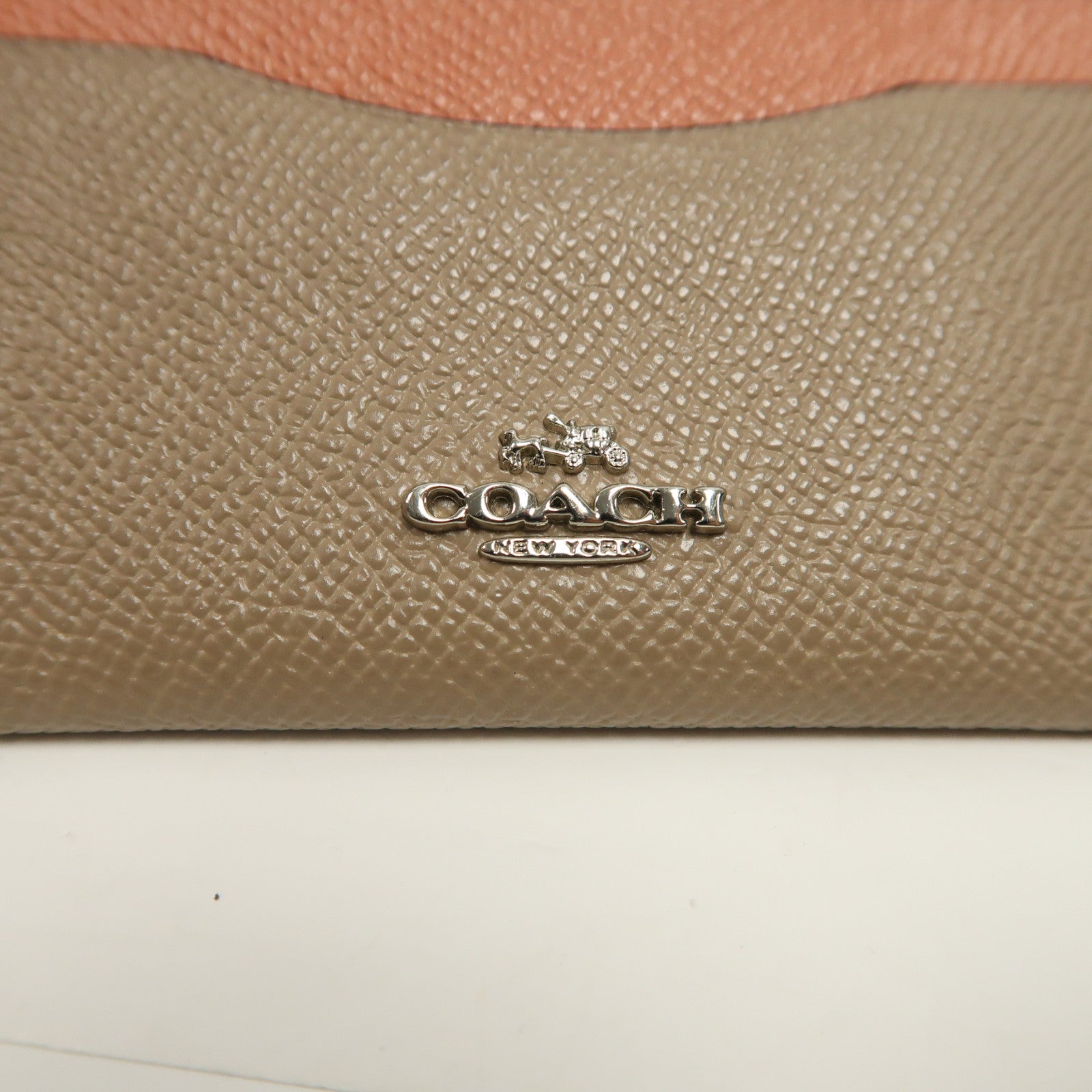 COACH 牛皮皮革Card Case銀扣卡片套啡色