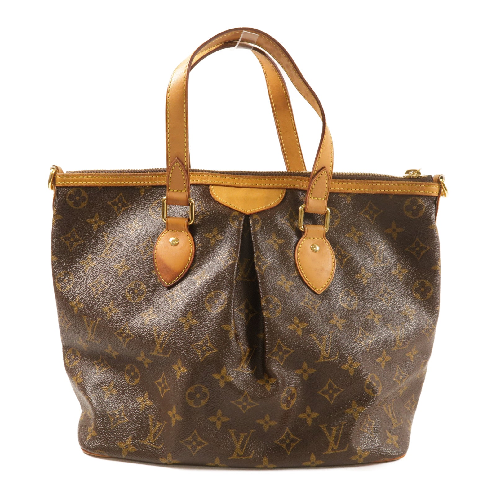 LOUIS VUITTON Monogram Palermo PM金扣手挽肩背兩用袋棕色