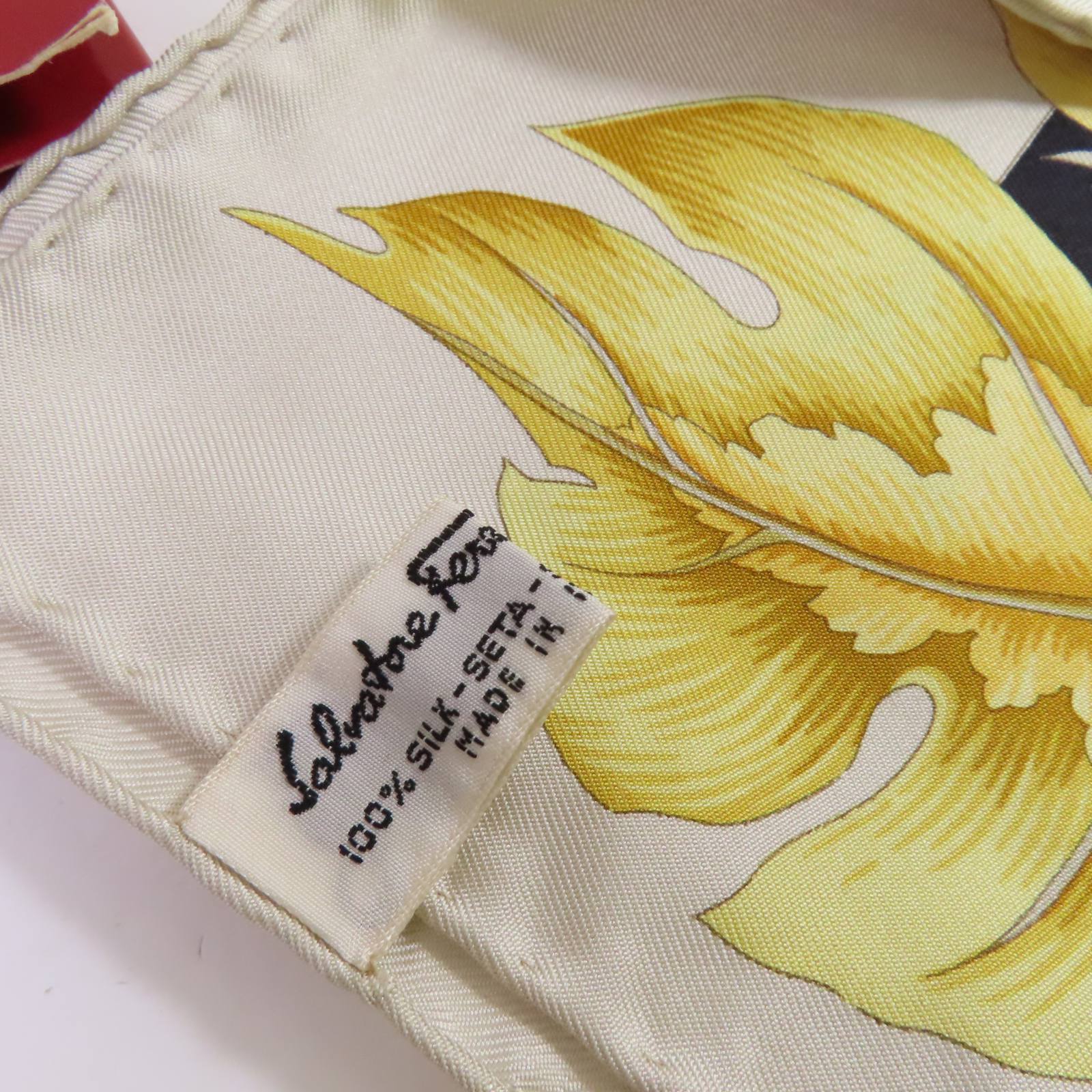 Salvatore Ferragamo 絲質Scarf絲巾啡色/金色/黑色/彩色