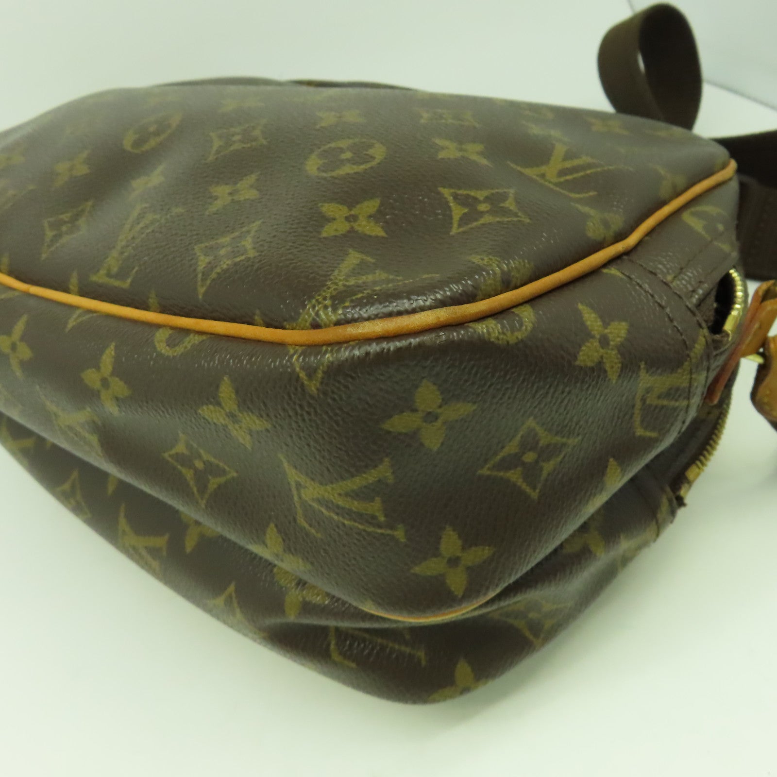 LOUIS VUITTON 【激減優惠】Monogram Reporter PM金扣肩背袋啡色