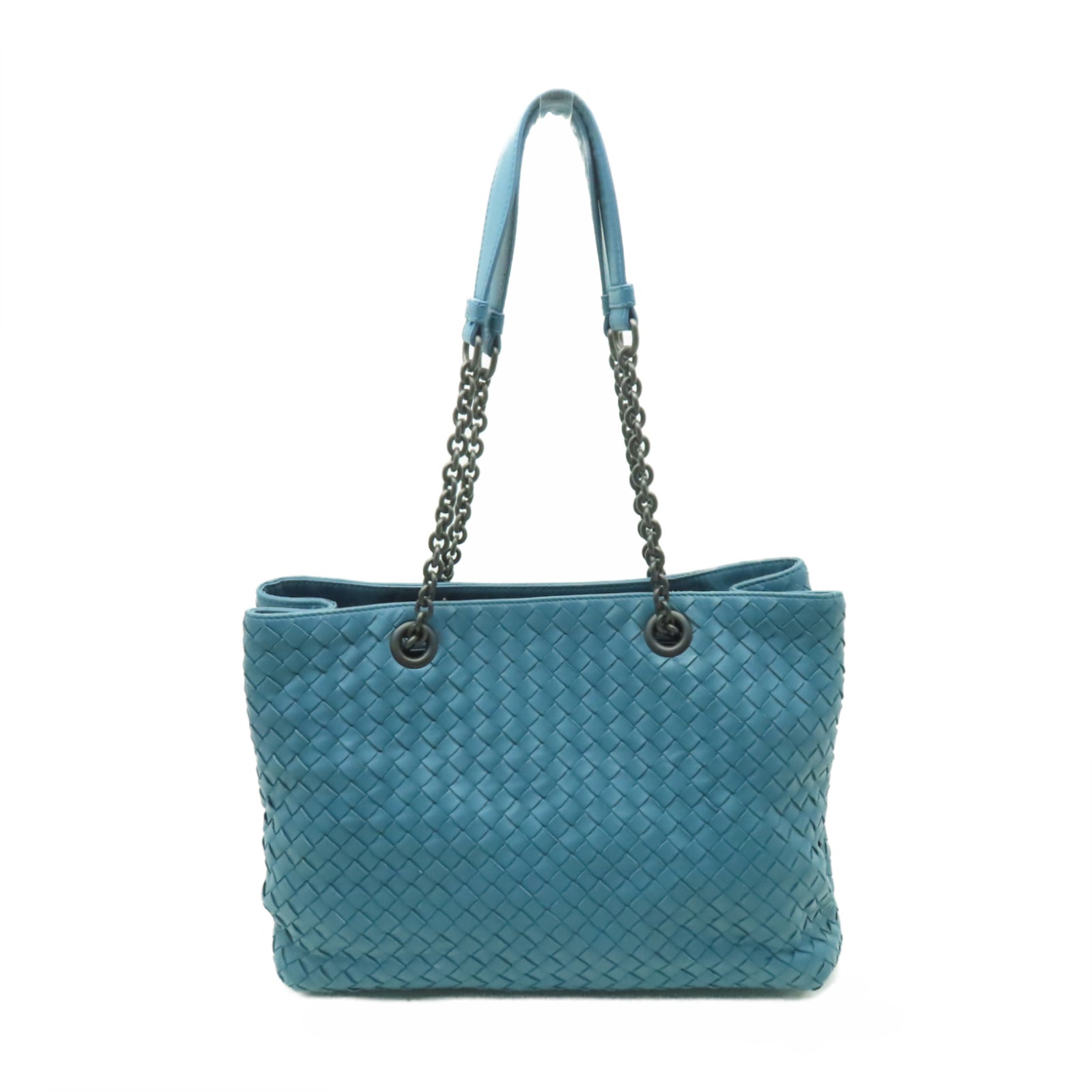 BOTTEGA VENETA 【清倉大減價】羊皮皮革Shoulder Bag鏈帶肩背袋藍色