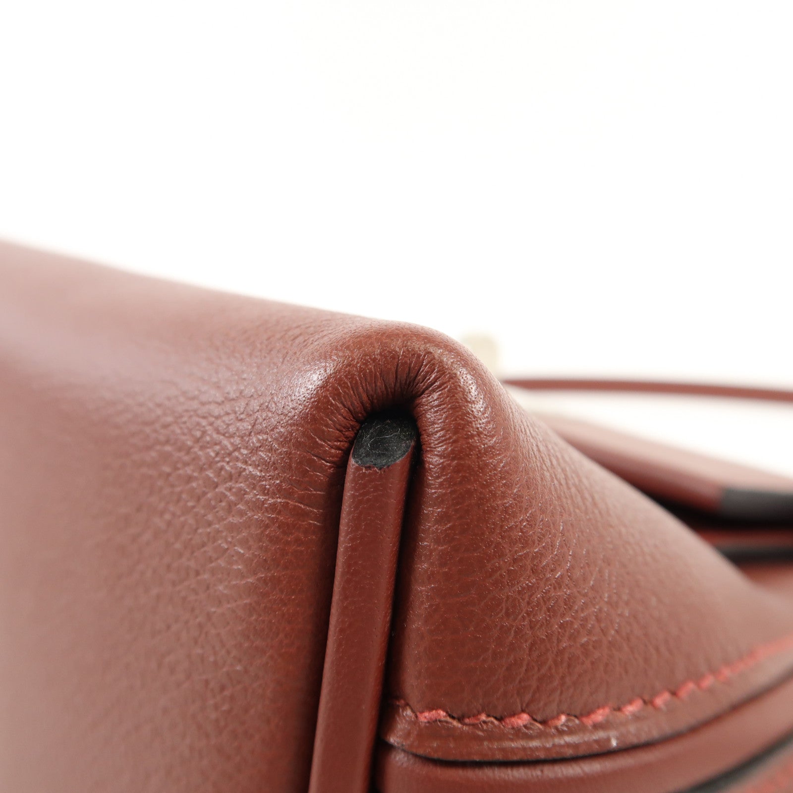 HERMES Evercolor皮革24/24 Mini銀扣手挽肩背兩用袋Rougeh