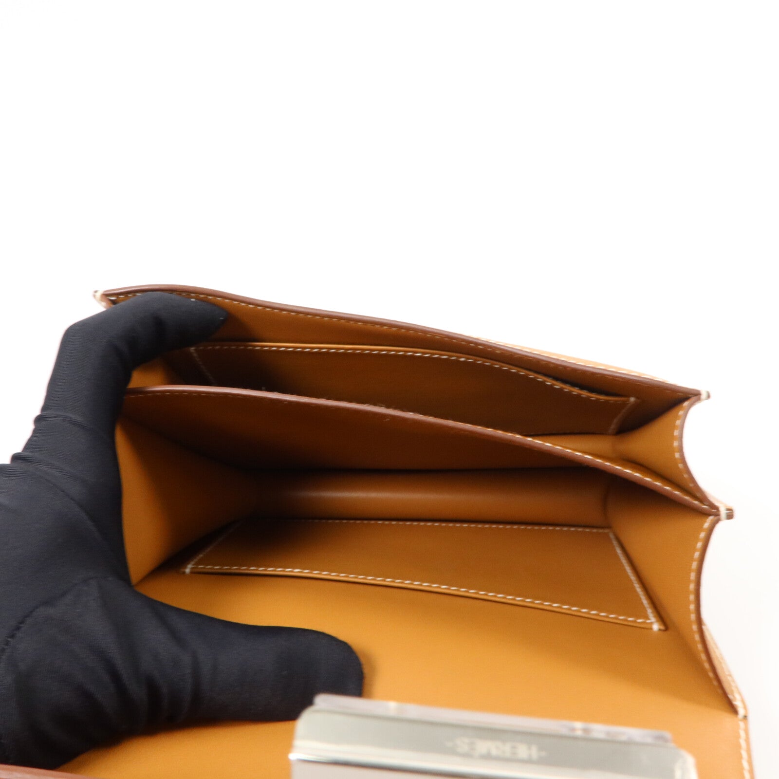 HERMES Epsom皮革Constance Mini肩背袋Gold