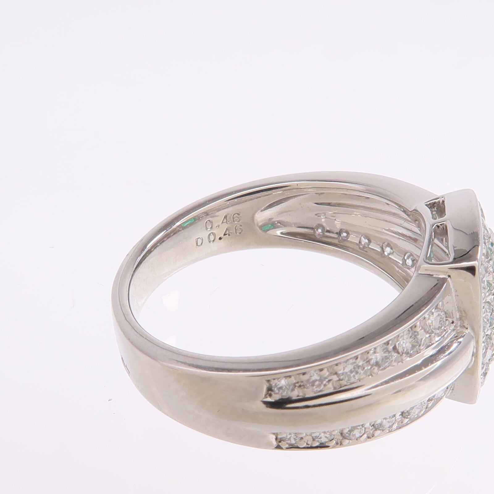 JEWELRY PT900鉑金Ring綠寶石/鑽石戒指