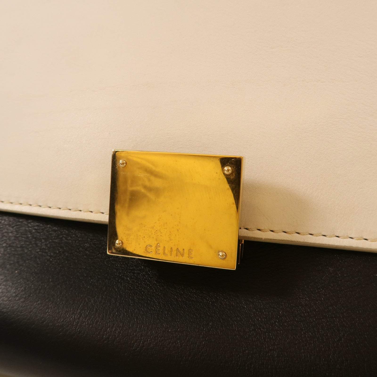CELINE 牛皮皮革Trapeze金扣手挽肩背兩用袋