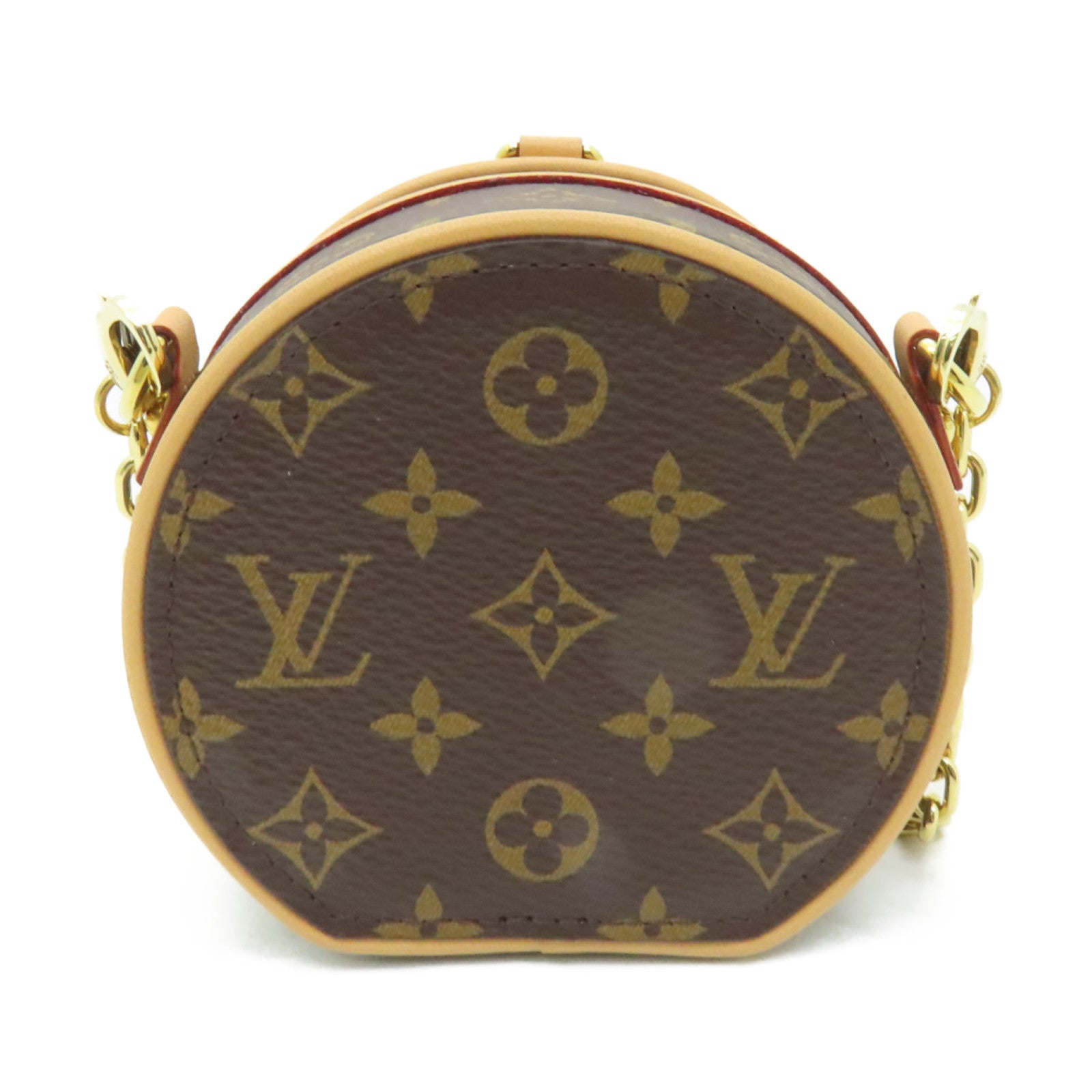 LOUIS VUITTON 【激減優惠】Monogram Boite Chapeau Necklace金扣鏈帶肩背袋棕色