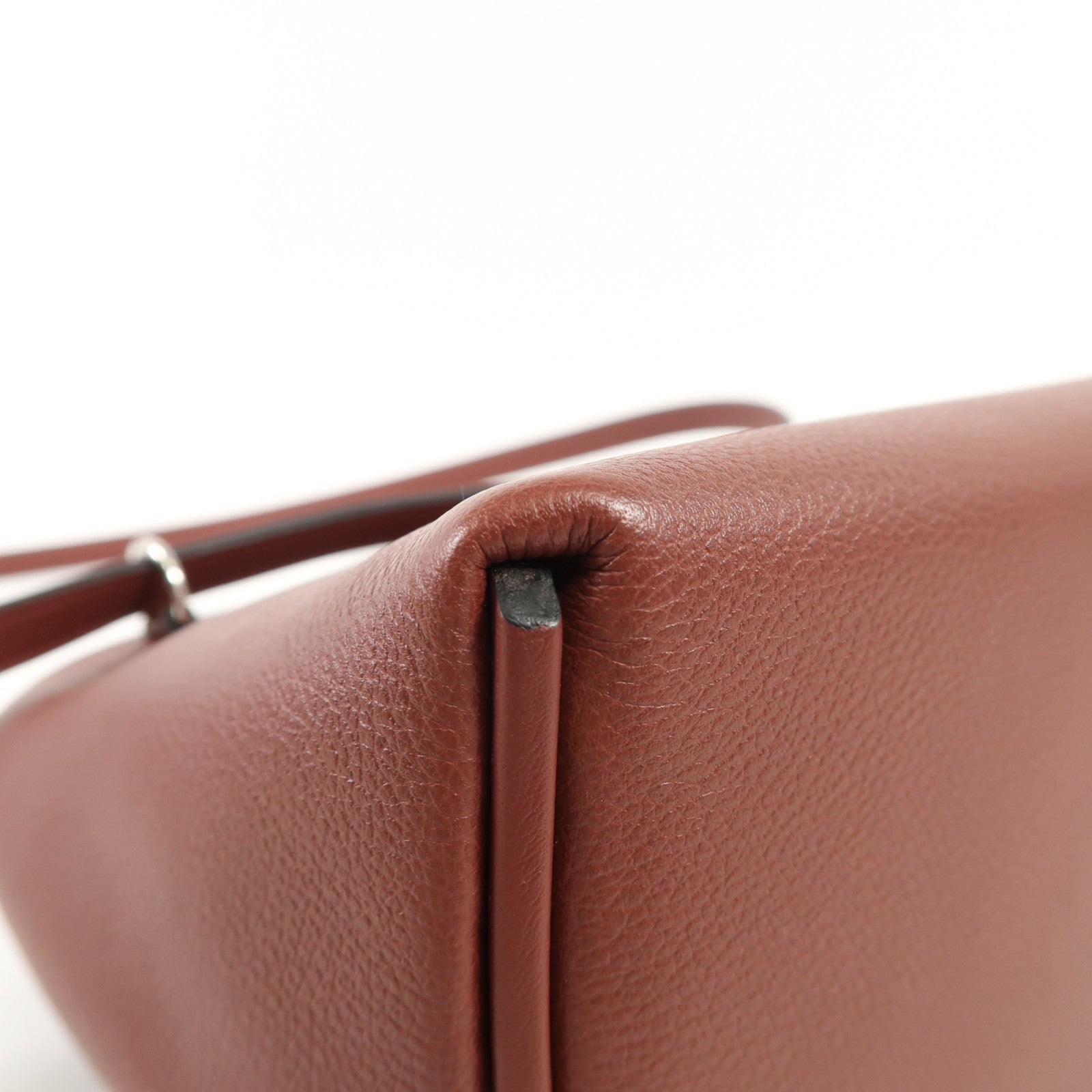HERMES Evercolor皮革24/24 Mini銀扣手挽肩背兩用袋Rougeh