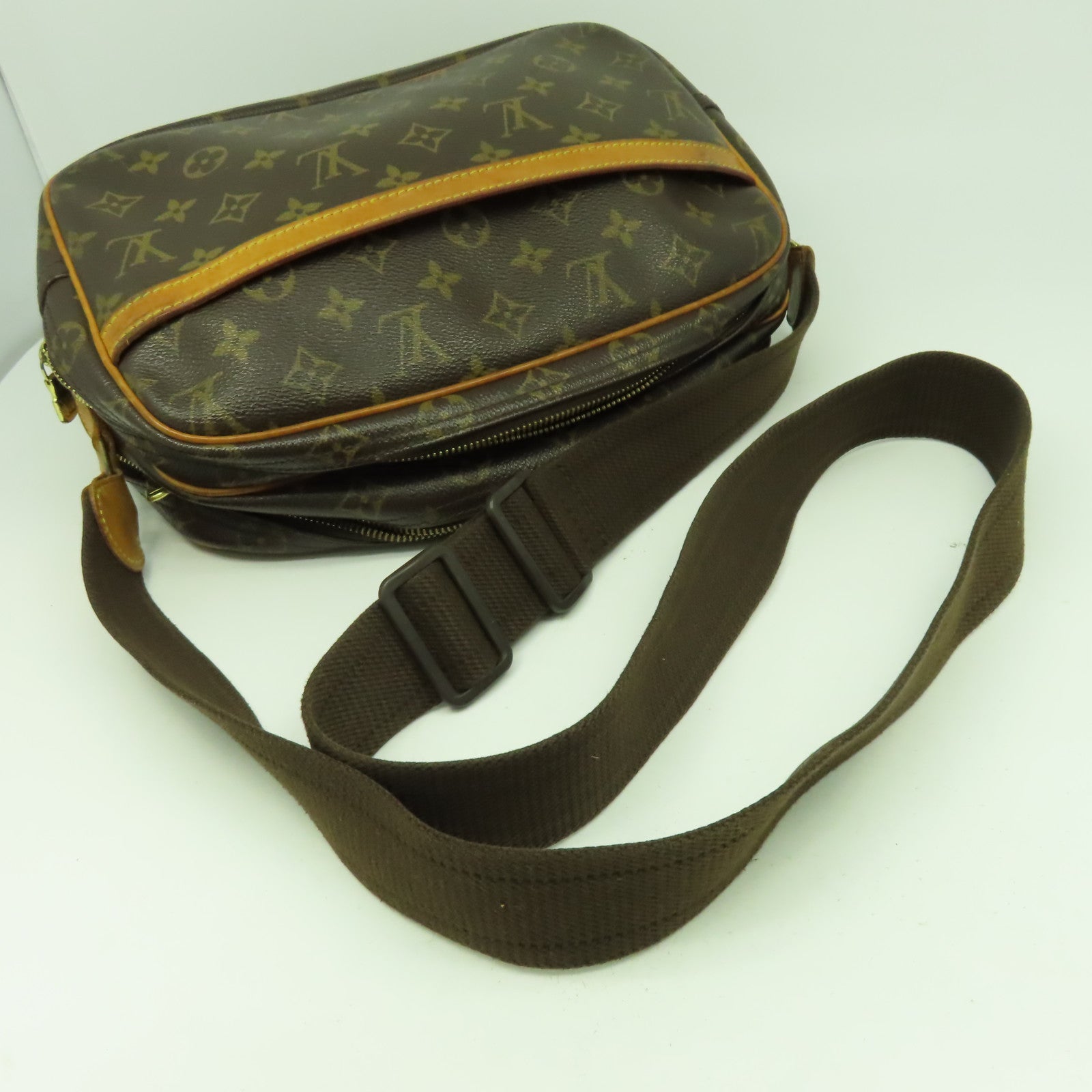 LOUIS VUITTON 【激減優惠】Monogram Reporter PM金扣肩背袋啡色