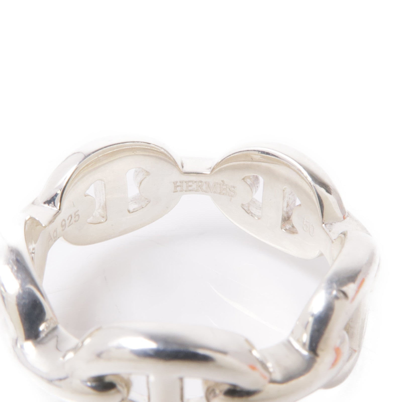 HERMES 925純銀Chaine D'ancre Enchainee Ring戒指Hermes#50/US#5.25
