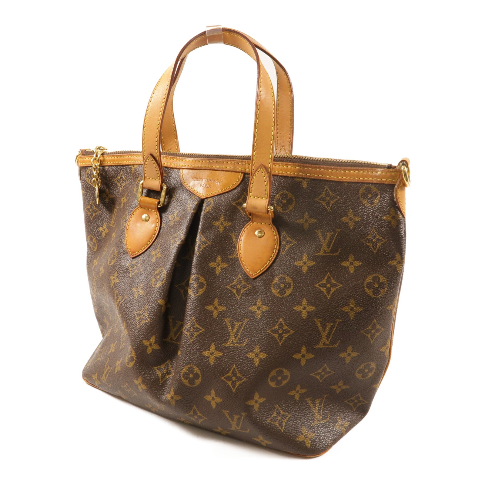 LOUIS VUITTON Monogram Palermo PM金扣手挽肩背兩用袋棕色