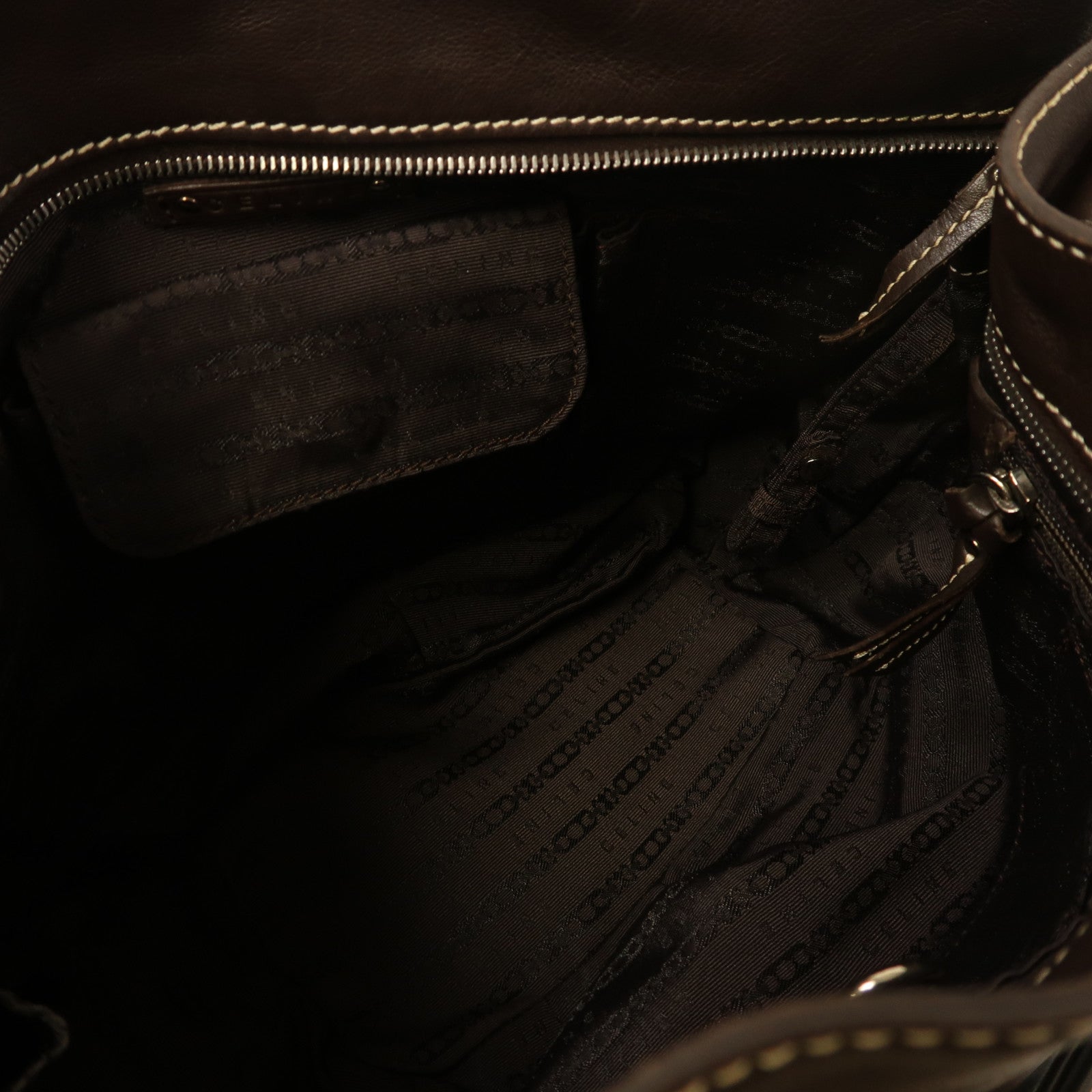 CELINE 牛皮皮革Shoulder Bag銀扣肩背袋啡色