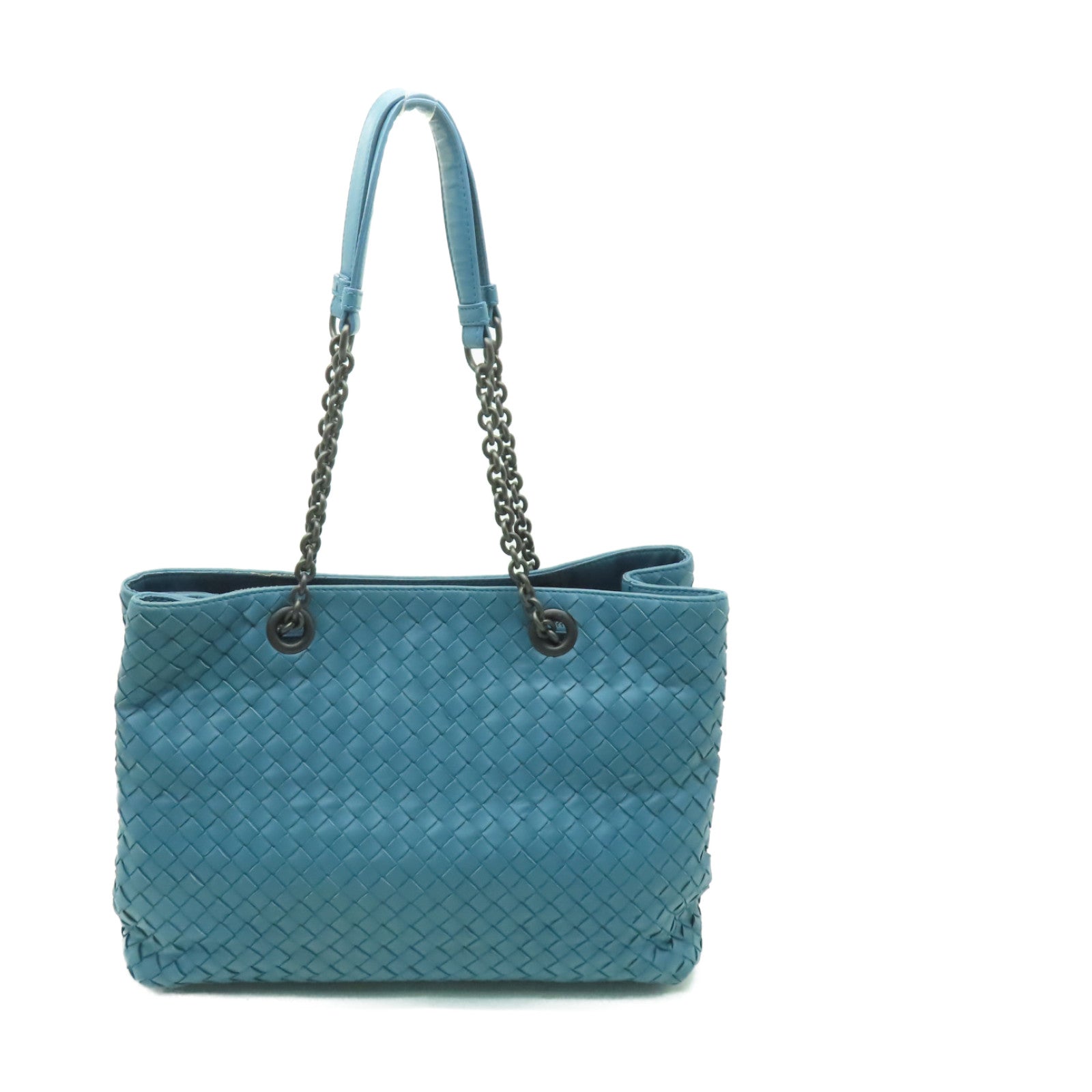 BOTTEGA VENETA 【清倉大減價】羊皮皮革Shoulder Bag鏈帶肩背袋藍色