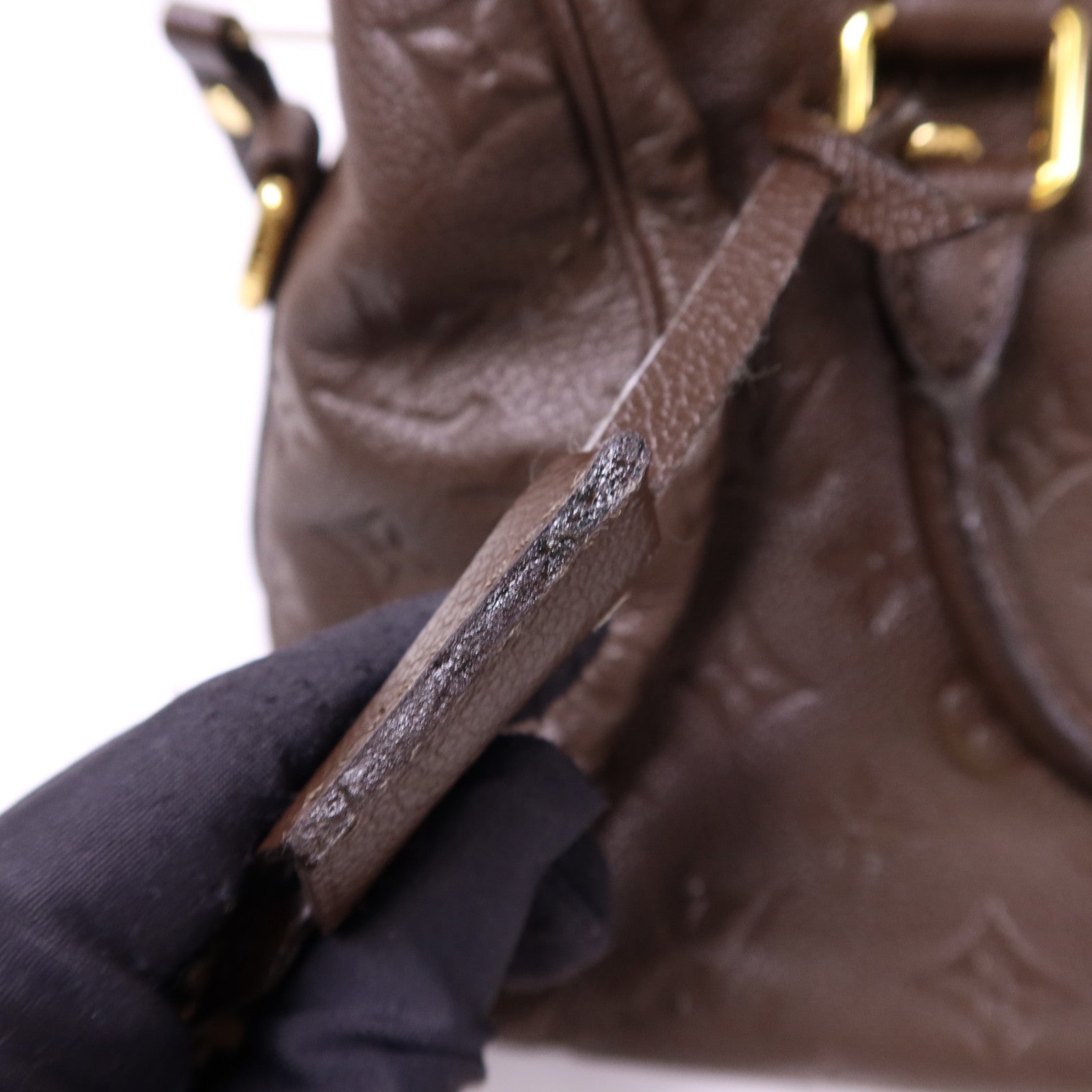 LOUIS VUITTON Monogram Empreinte Speedy 25 Bandouliere金扣手挽肩背兩用袋
