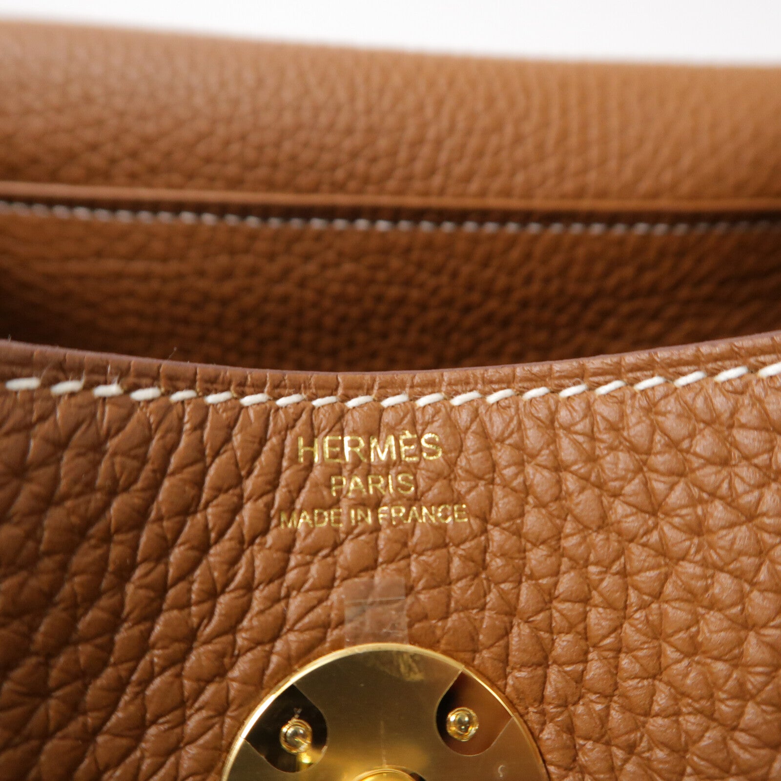 HERMES Clemence皮革Lindy 26手挽肩背兩用袋Gold