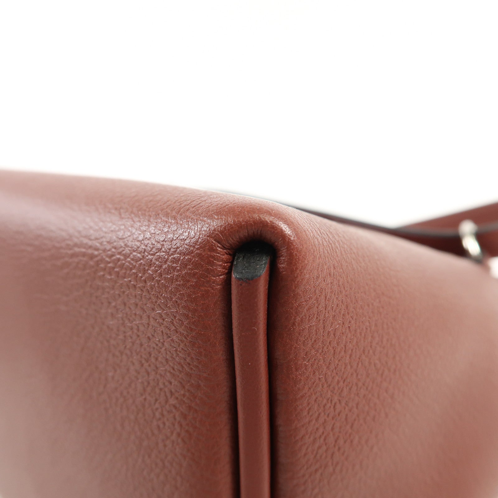 HERMES Evercolor皮革24/24 Mini銀扣手挽肩背兩用袋Rougeh