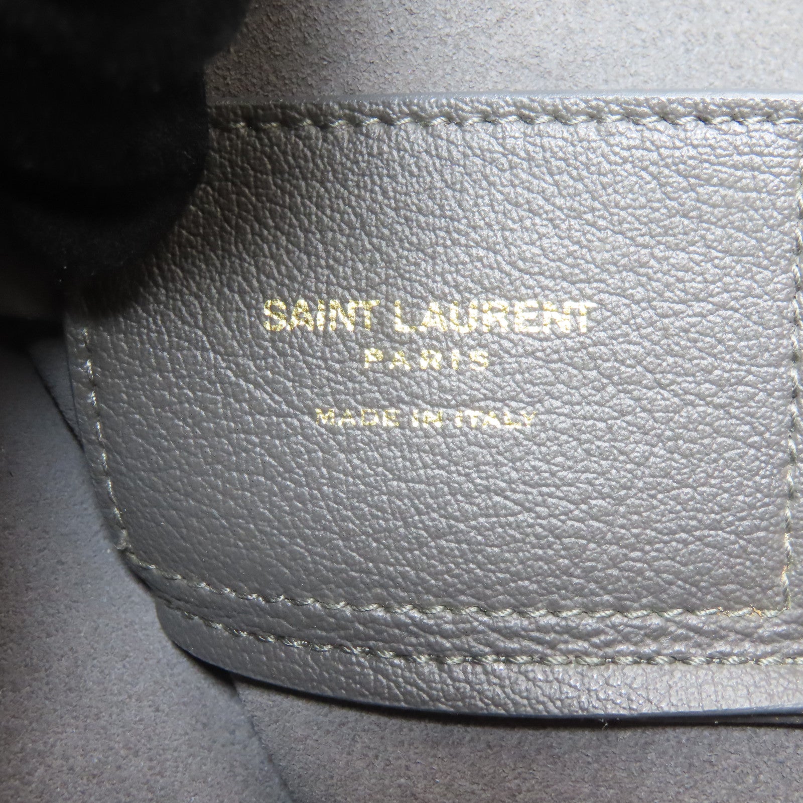 SAINT LAURENT 牛皮皮革Shopping Saint Laurent Toy In Leather金扣手挽肩背兩用袋灰色
