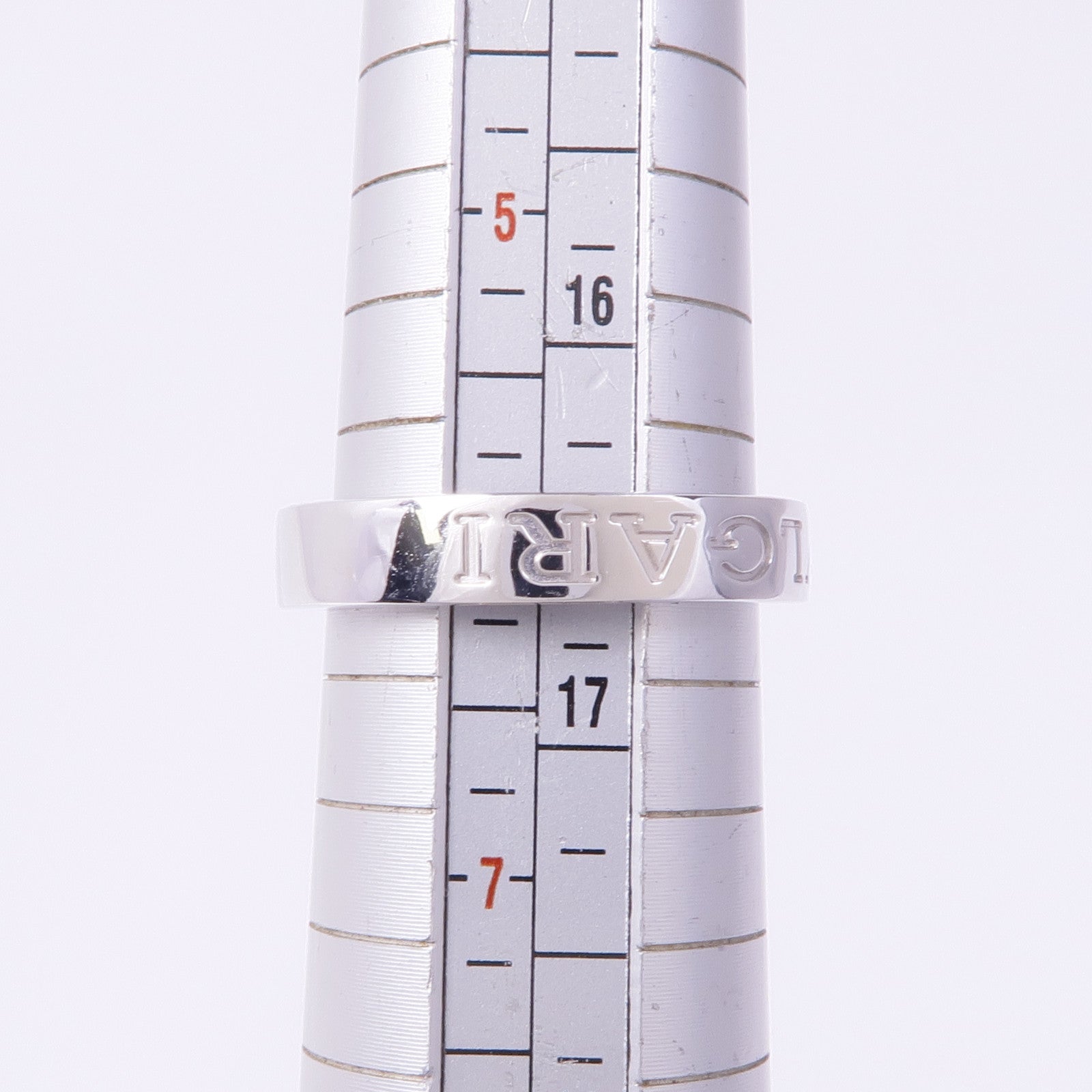 BVLGARI 18K白金Double Logo 1 Diamond Ring鑽石戒指US#6