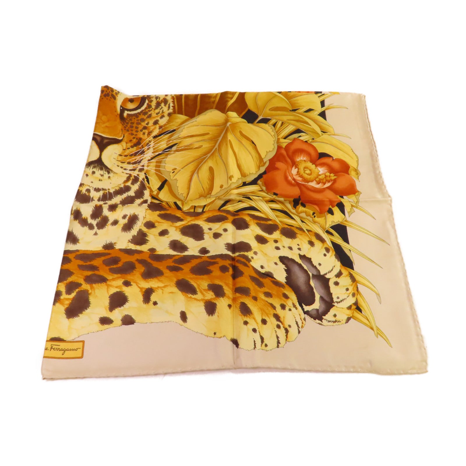 Salvatore Ferragamo 絲質Scarf絲巾啡色/金色/黑色/彩色