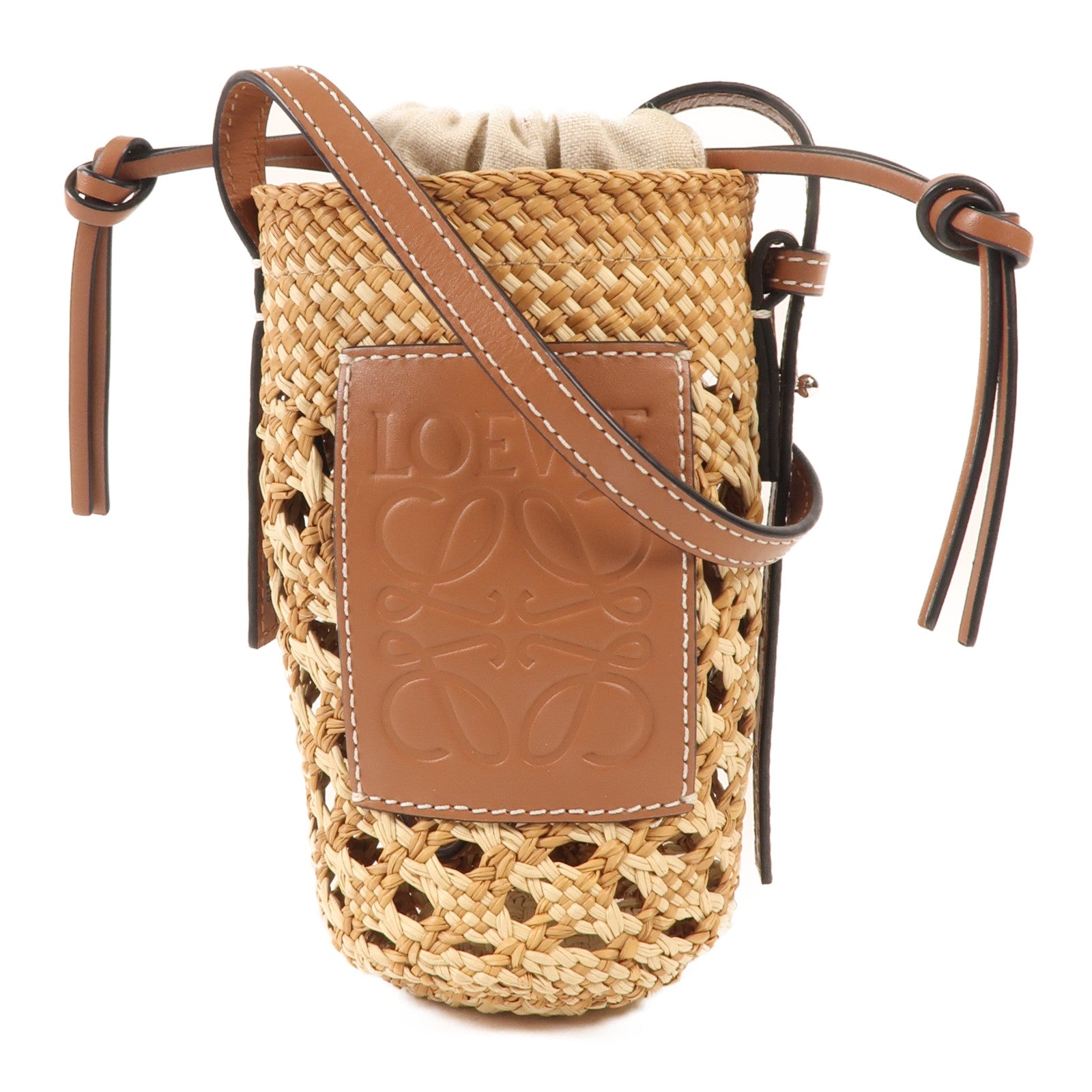 LOEWE 【萬聖節商品】酒椰Cylinder Pocket Bag銀扣肩背袋