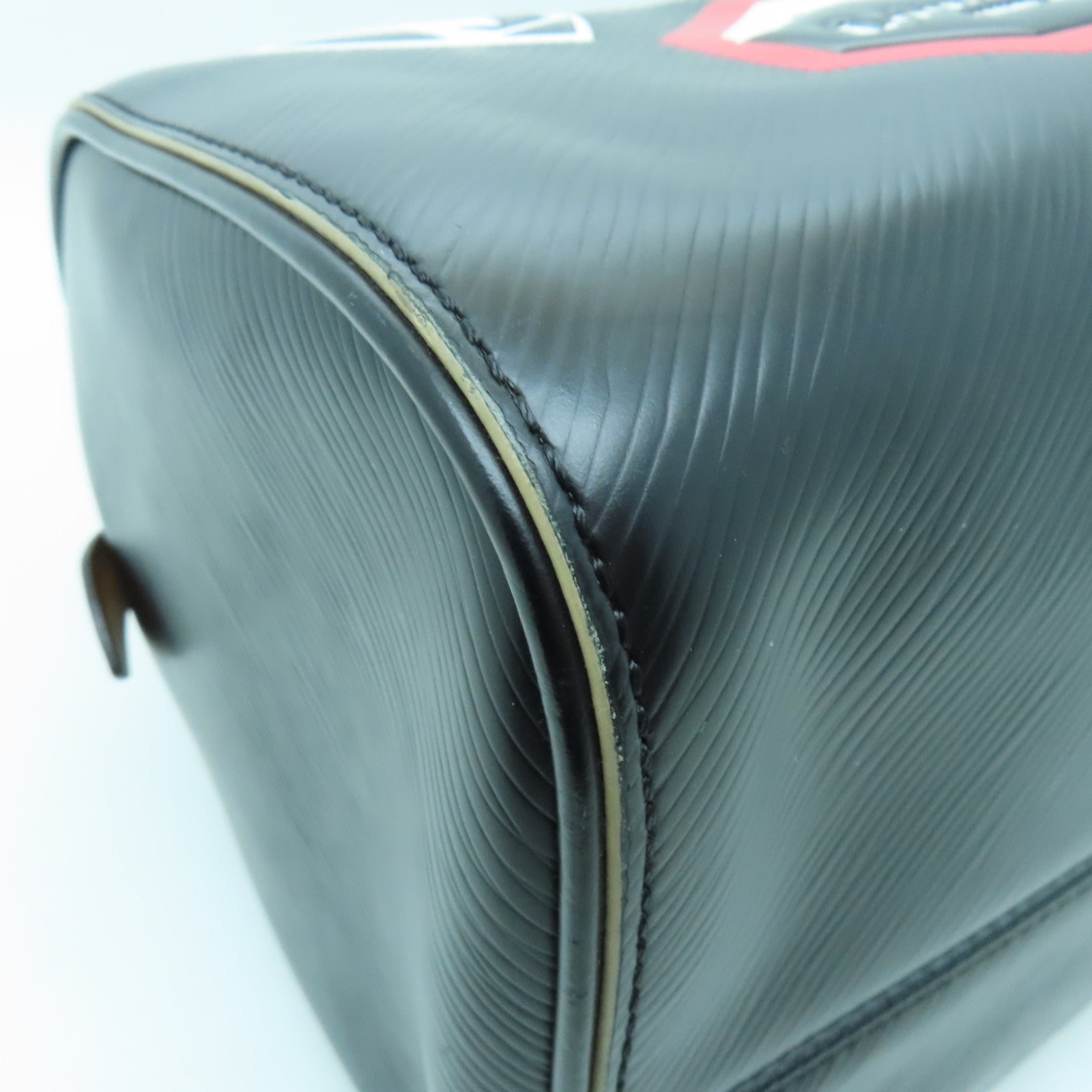 LOUIS VUITTON 【激減優惠】Epi Speedy 30 Word Tour Collection銀扣手挽肩背兩用袋黑色