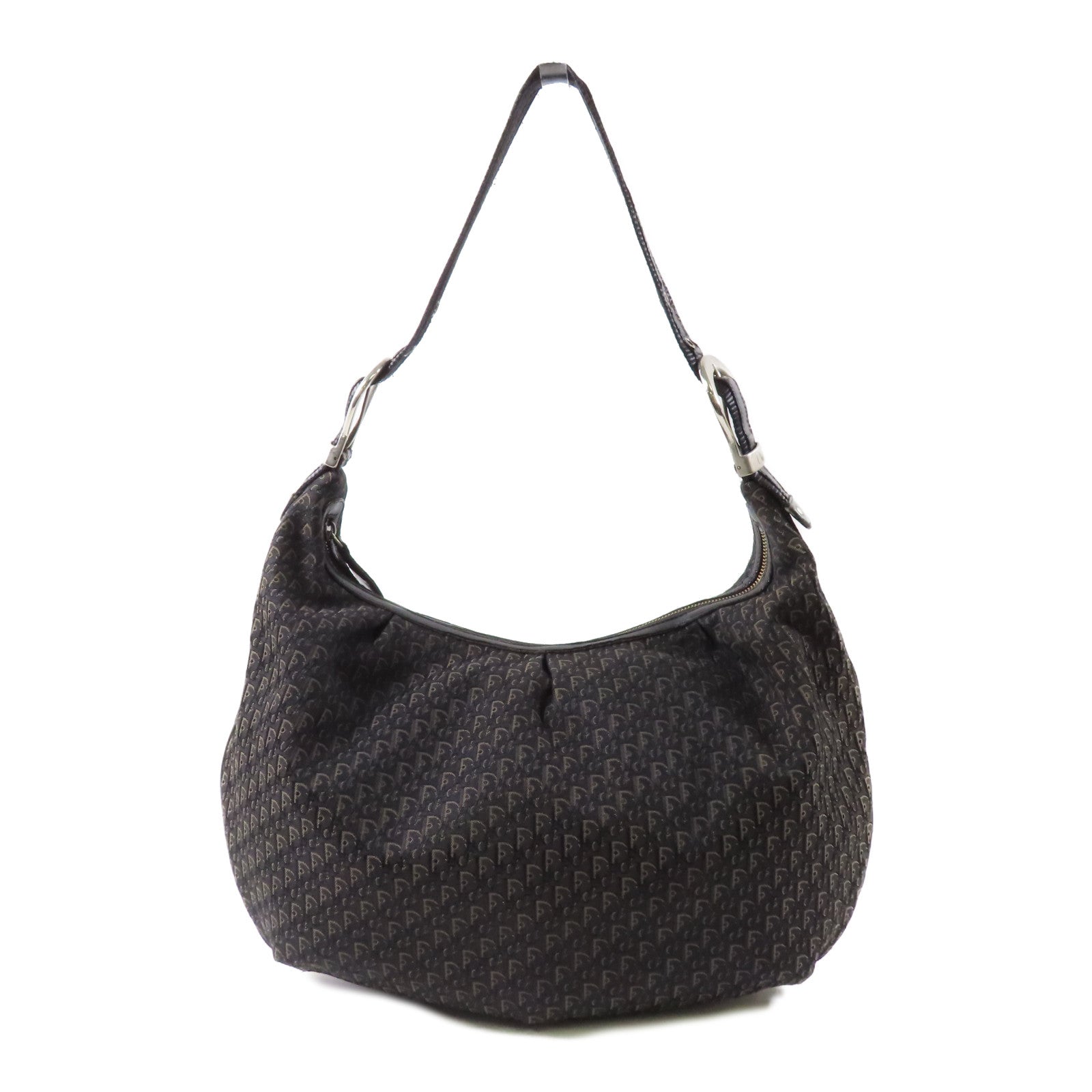 Dior 帆布Shoulder Bag銀扣肩背袋黑色